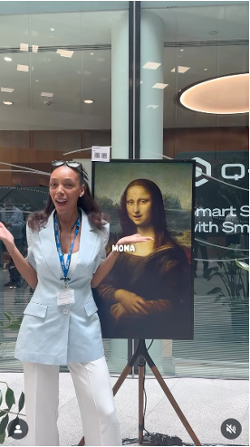 Interactive Mona Lisa display at Kinly’s Art of Productivity exhibition