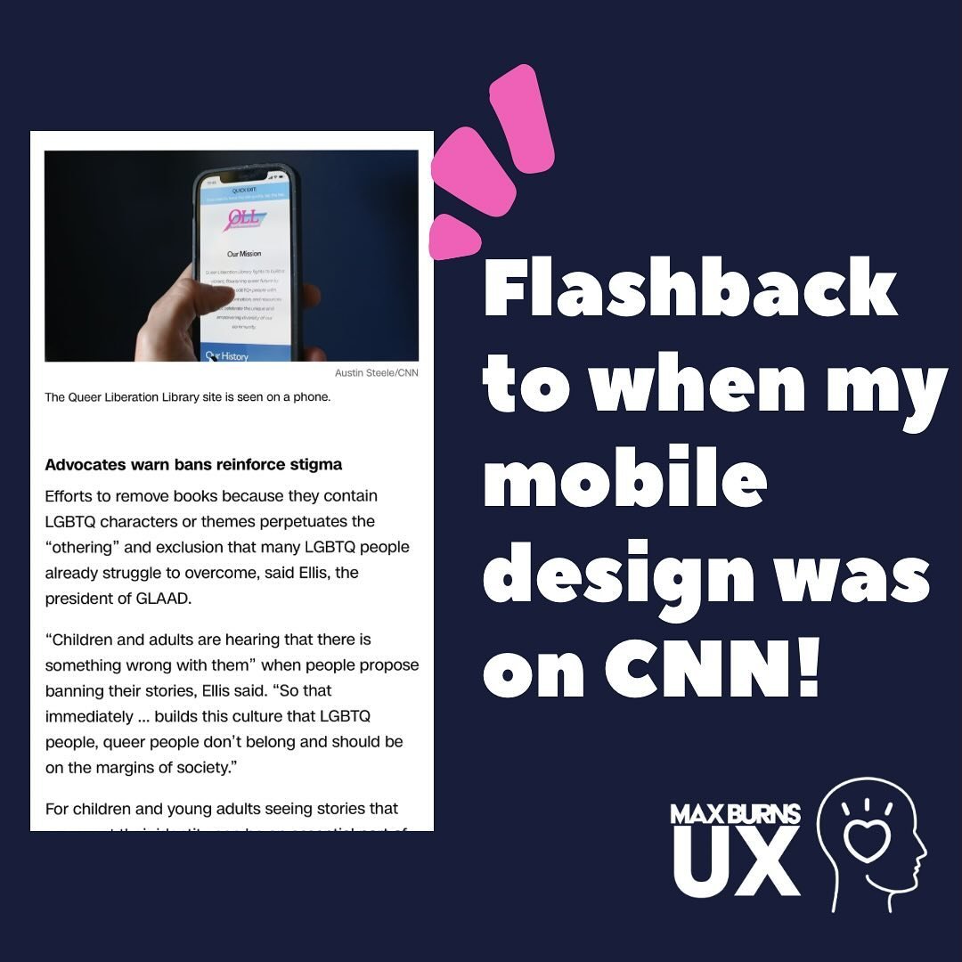 This is still so cool to see! 🤩

#SquarespaceDesign #MobileWebDesign #UXDesign #QueerDesigner 

Alt text: Flashback to when my mobile design was on CNN!