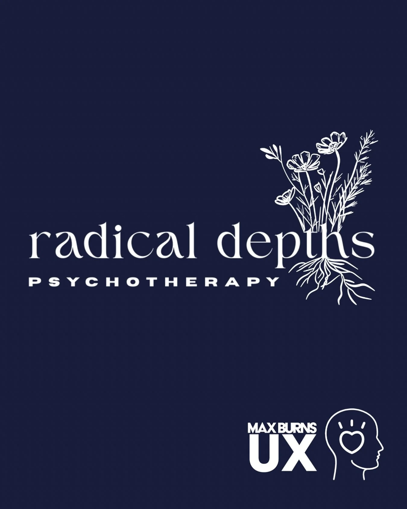 New logo just dropped! 🌻
An absolute delight creating this rooted floral guy for Dr. Zoe Barnow of Radical Depths Psychotherapy. 

If you&rsquo;re in California and looking for a queer and trans friendly therapist, check her out at radicaldepthspsyc