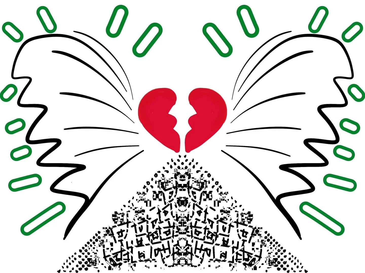 Title: My keffiyeh is a mountain, my keffiyeh has wings

I drafted this in solidarity with the people of Palestine.

🏔️Hearts going out to Gaza today and everyday.🪽

 @wavestogaza @flyers_for_falastin 

Image description: roughly abstract drawn kef