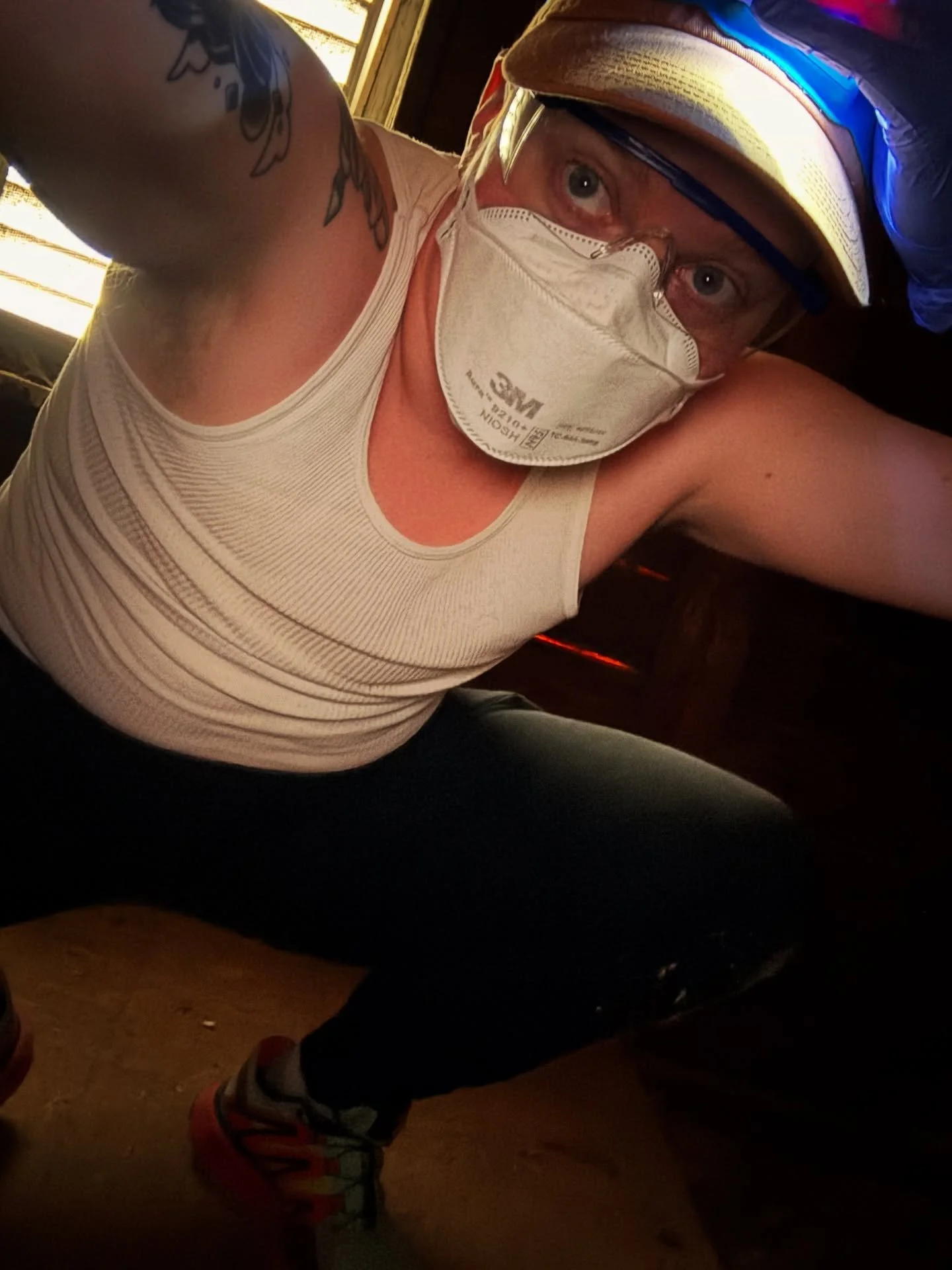 Decided today was as good a day as any to climb into our 100 year old attic and tackle replacing our bathroom&rsquo;s exhaust fan&hellip; 🥴

(I&rsquo;ve never done this before but will figure it out&hellip; right??? RIGHT!) 

Nothing like a good sid