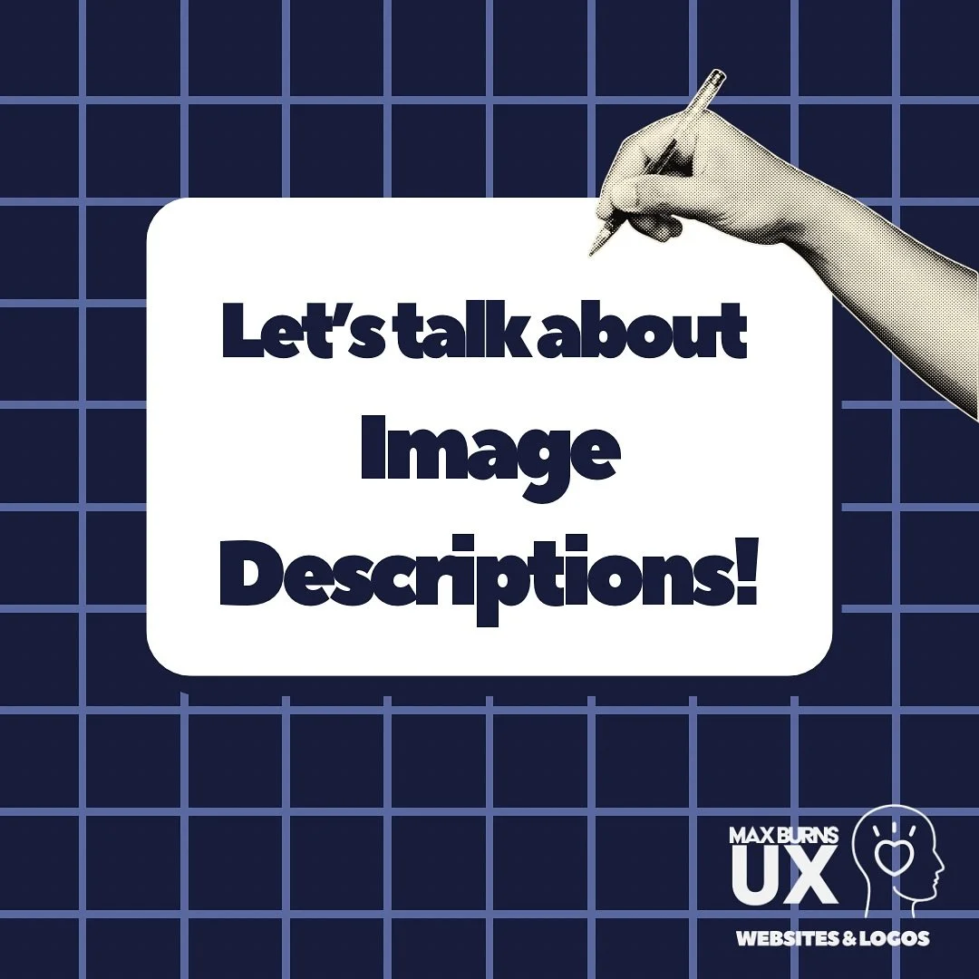 How&rsquo;s ur ID game? 🧐

ID: 7 slides with dark blue background and lighter layered grid each with a white text area Slide 1: Text reads: &ldquo;Let&rsquo;s talk about Image Descriptions!&rdquo; with a hand holding a pen and Max Burns UX Websites 