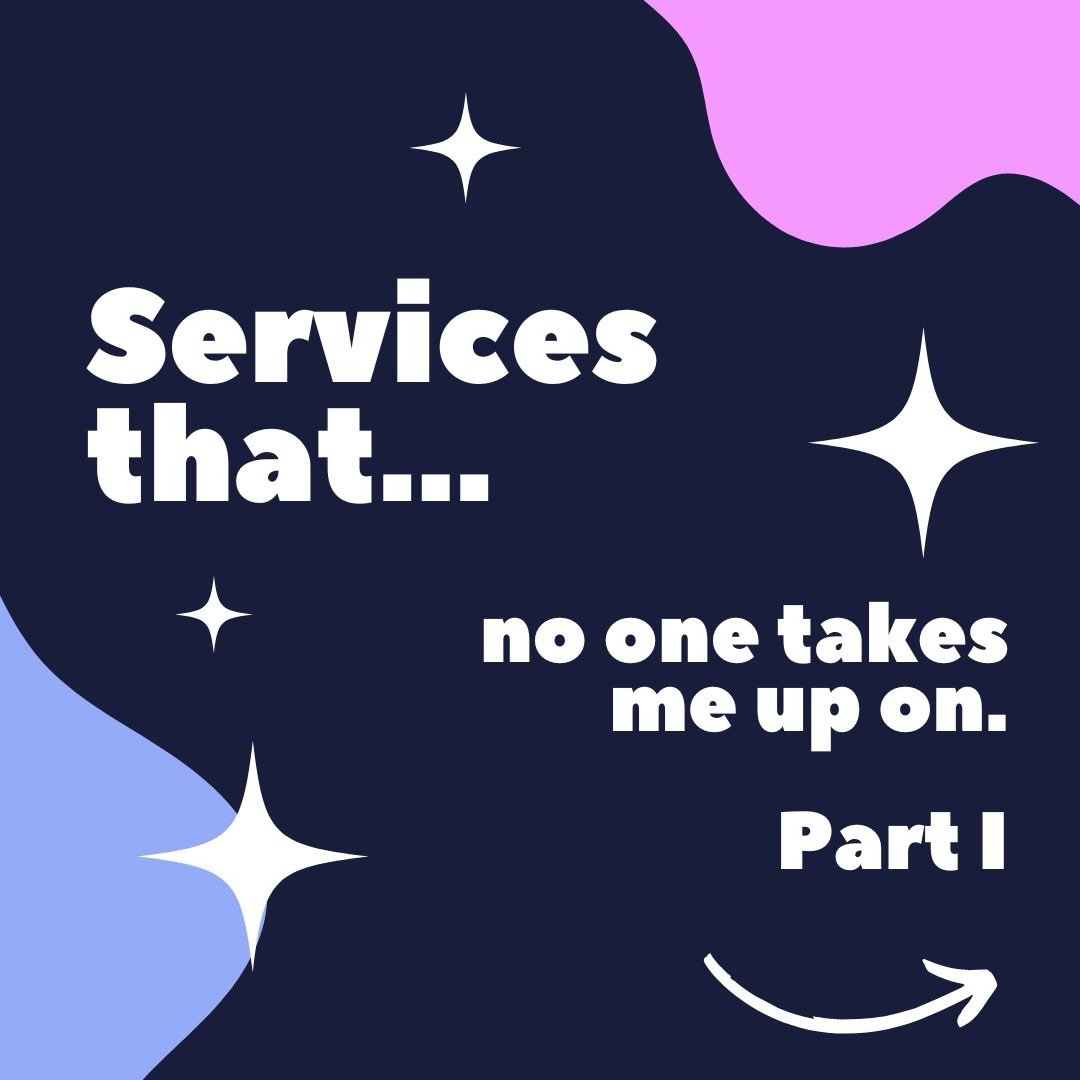 Let&rsquo;s have fun together! 💘💭🤓
If you&rsquo;re dreaming it up, I can build it for you. 

&bull;&bull;&bull;

ID: Series of 6 slides with a dark blue background and pink and blue blob shapes in the corners with the following text
Slide 1: Text 