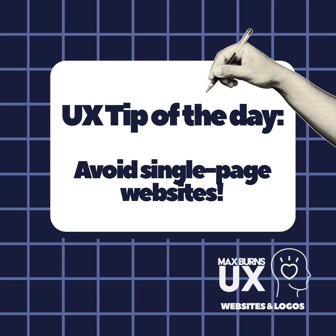 Check out why I don&rsquo;t love single page websites and suggest avoiding them. 😑

And for real, you don&rsquo;t have to sacrifice accessibility to make a website look cool! 😎 

&bull;&bull;&bull;
Image description: 8 slides on a dark blue checker