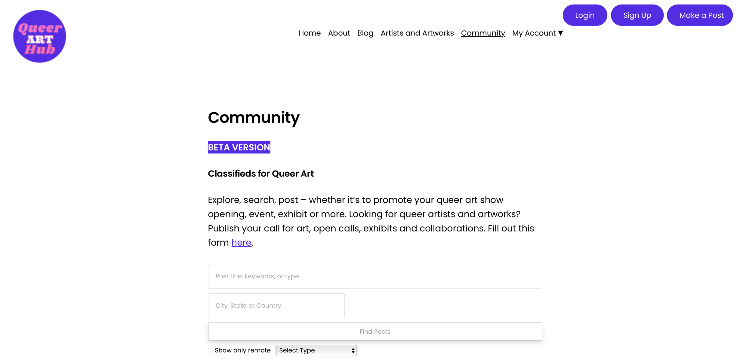 Queer Art Hub came to Max Burns UX for help building the world’s largest directory dedicated to LGBTQ+ artists and artwork. The goal was to make is easy for interested parties to find these artists online, without worrying about algorithms or shadow 