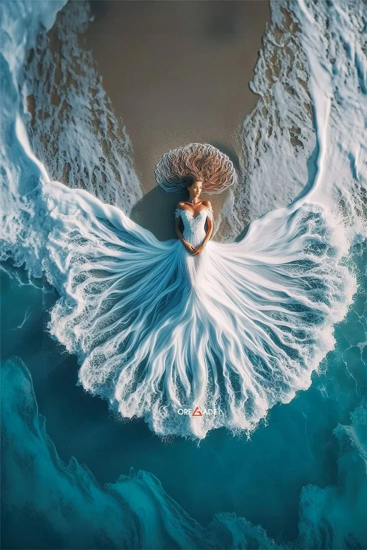 Like the foam on the ocean's surface, a woman is….jpg