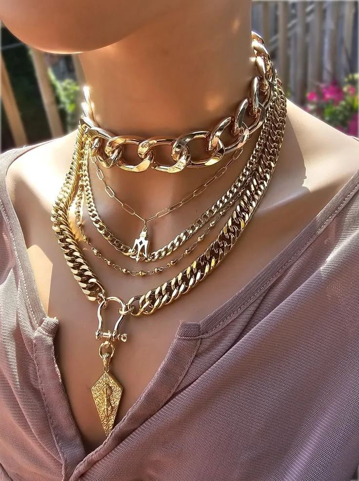 This handmade 24 K gold  plated chain layered….jpg
