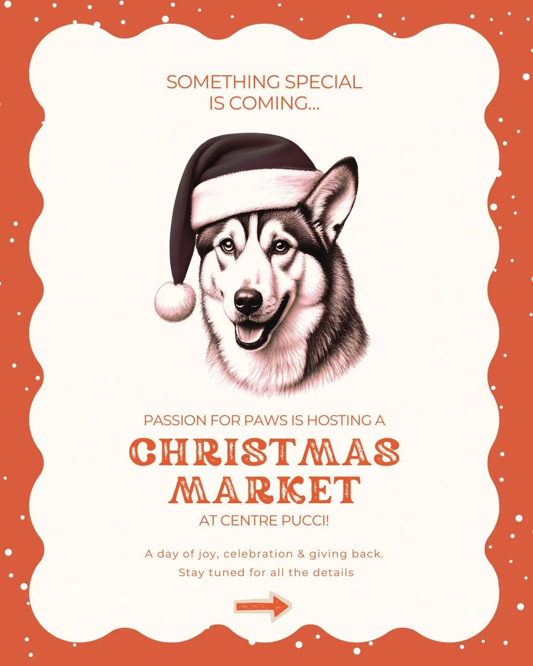 🌟 Celebrate the season with purpose.

On December 18, join us at @centrepucci with @parmacafelaval for a festive evening filled with giving, gratitude, and community.Holiday market, food, drinks, prizes, all while supporting Passion for Paws&rsquo; 