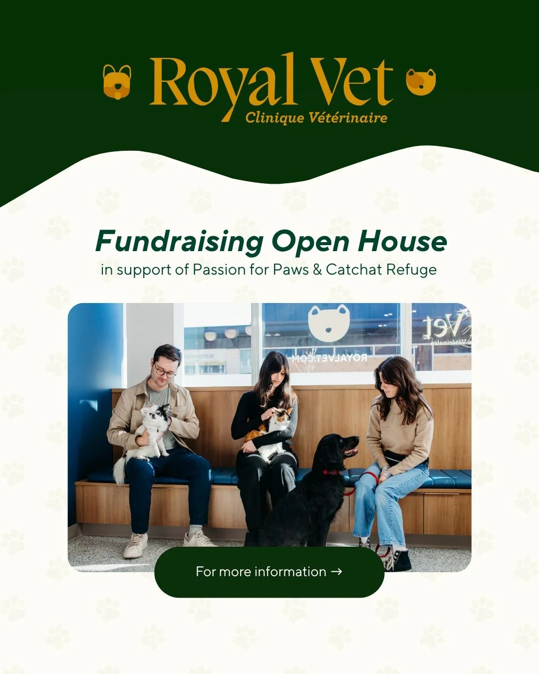 We're so  grateful to share that our partners at @royalvetco  are hosting an Open House Fundraiser and have chosen Passion for Paws as one of the rescue organizations they'll be supporting alongside @refugecatchat 🤍

Join us for an evening celebrati