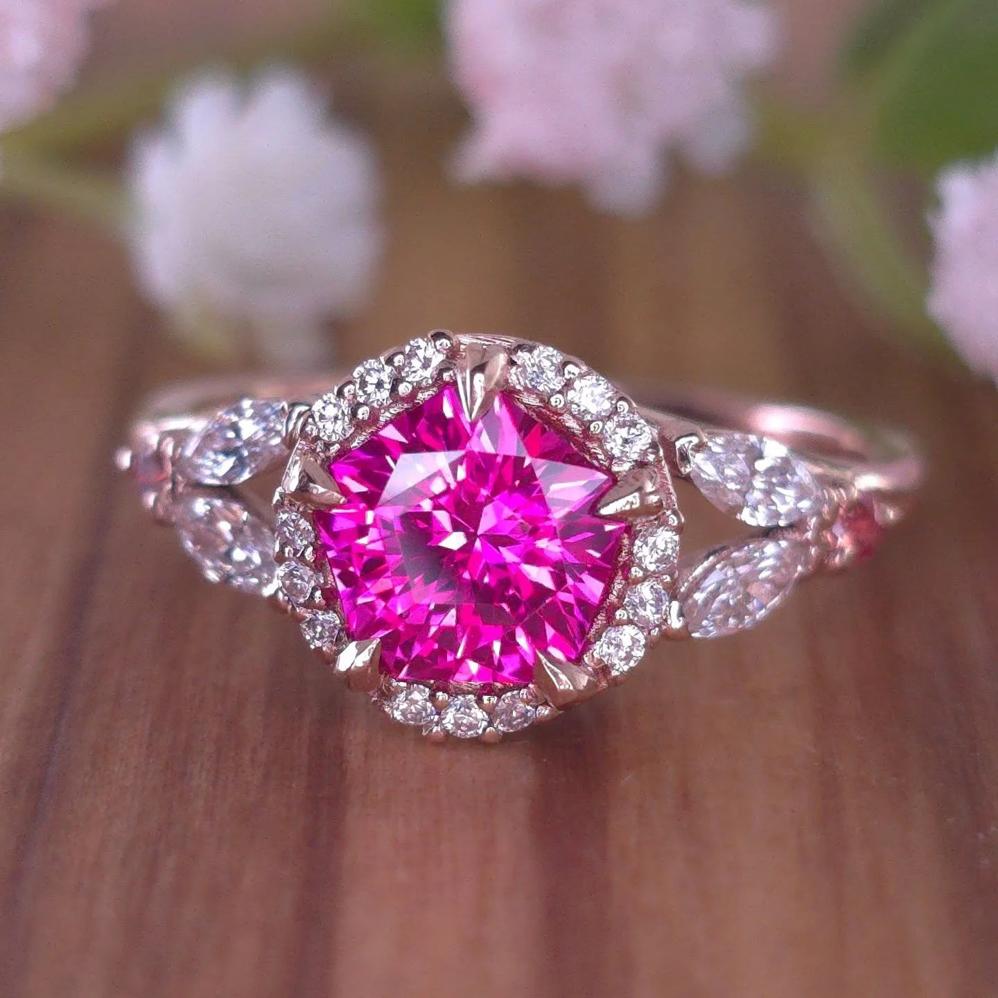 Happy Thanksgiving 🦃! Wishing you all a day filled with love, family, and friends. I'm feeling grateful for clients who trust me with their unique visions - like this breathtaking rose gold set I created with a pink lab Sapphire cut in Marco Voltoli