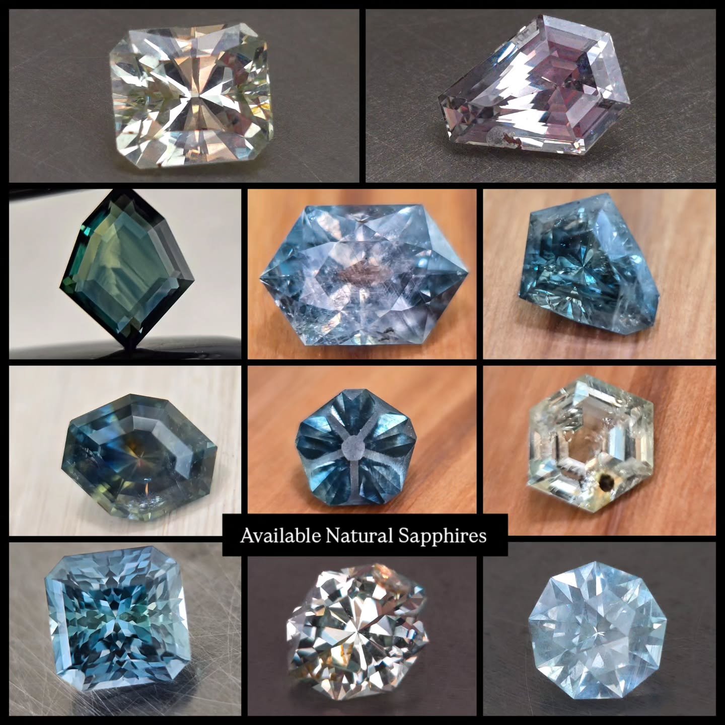 All Available Natural Sapphires ✨ Mostly unheated and mostly Montana's! An array of beautiful colors and shapes and sizes, these are all in stock for your next project! Ranging from 0.5ct to 1.7ct, all unique and one of kind. If you're a return clien