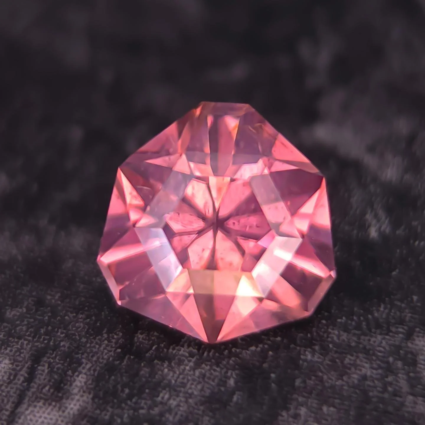Available ✨ 2.7ct Shy of 8mm natural Zircon - Pink. Beautiful color and so cute. Design by Scott Laborie, cut by me. Eye clean but has a very slight silky appearance. Beautiful stone, subtle, would be perfect for a pink peach lover. Available on my w