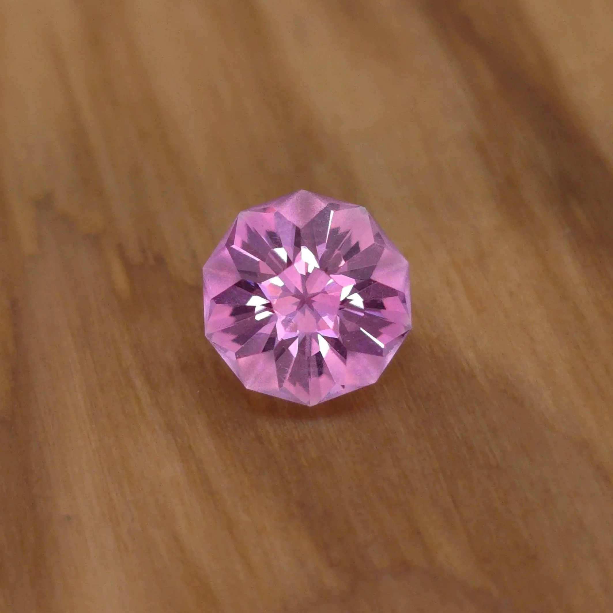 6.3mm Blush Pink Lab Spinel - Hibiscus Design