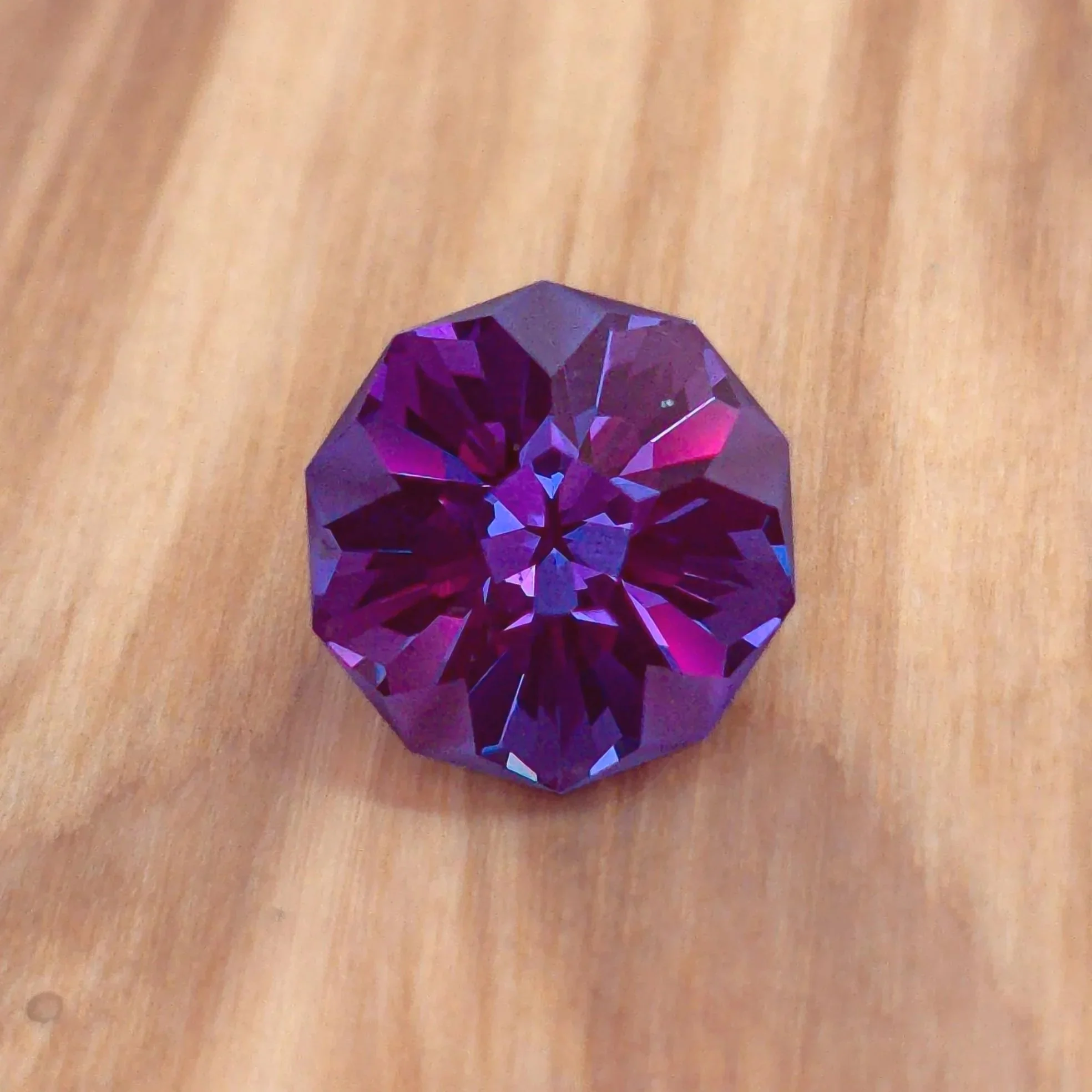 10.2mm Czochralski Alexandrite - Hibiscus Design