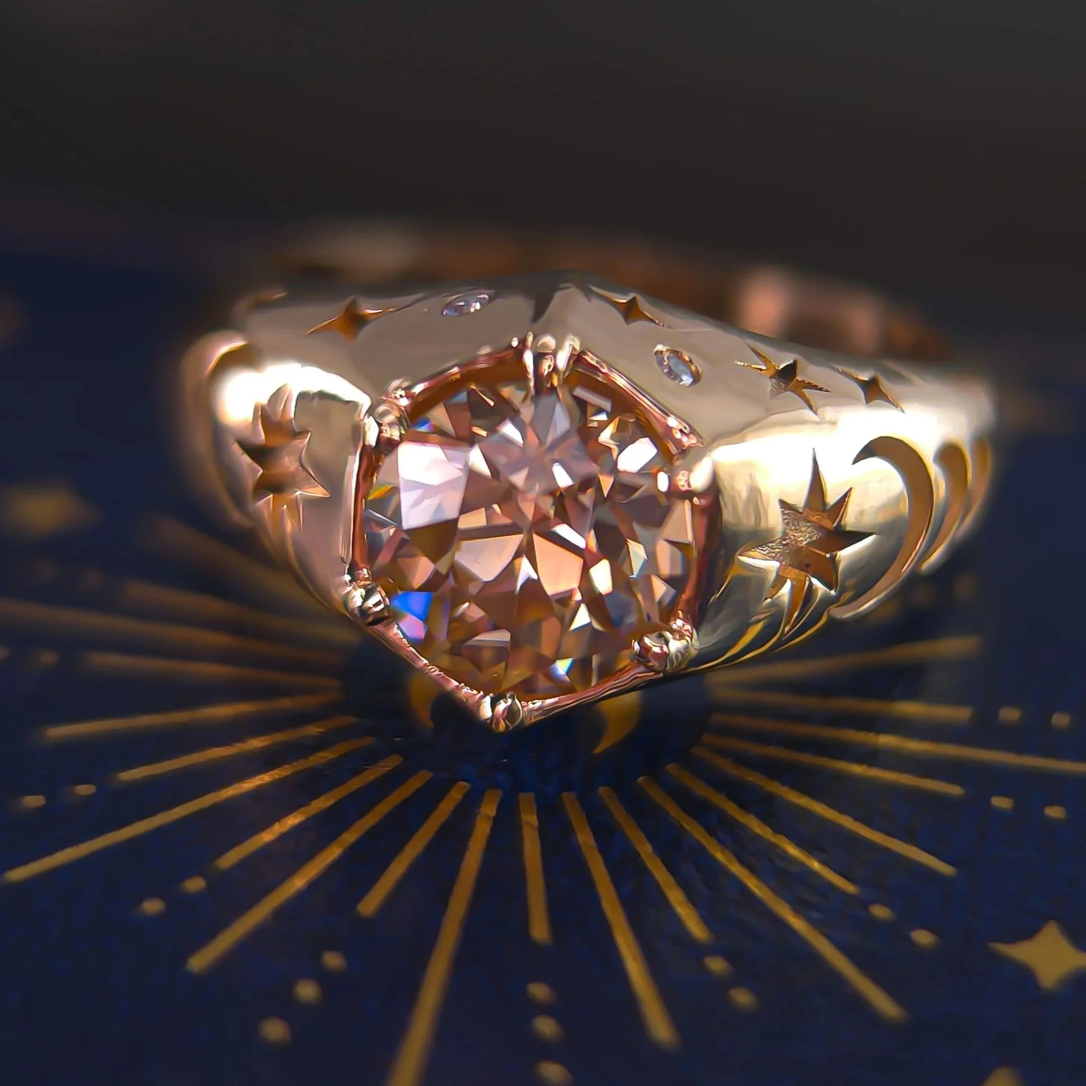 Moon Phase Cut Ring