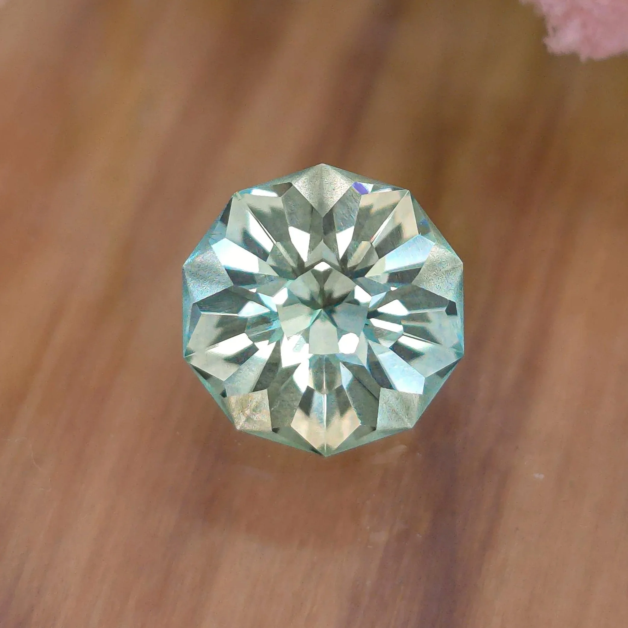 8.7mm Green Lab Sapphire - Hibiscus Design