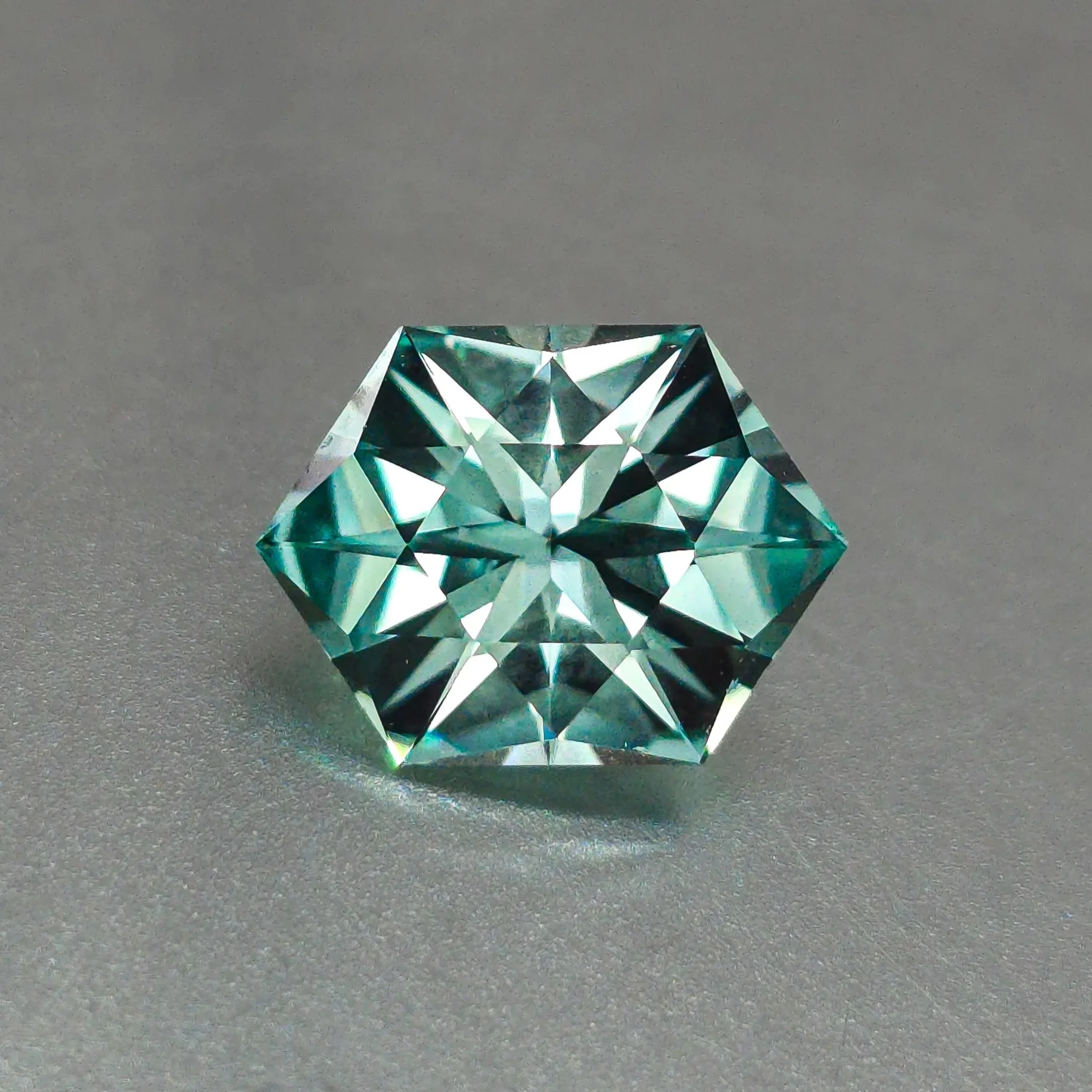 10.4mm - Hexagon Seafoam Green Lab Sapphire