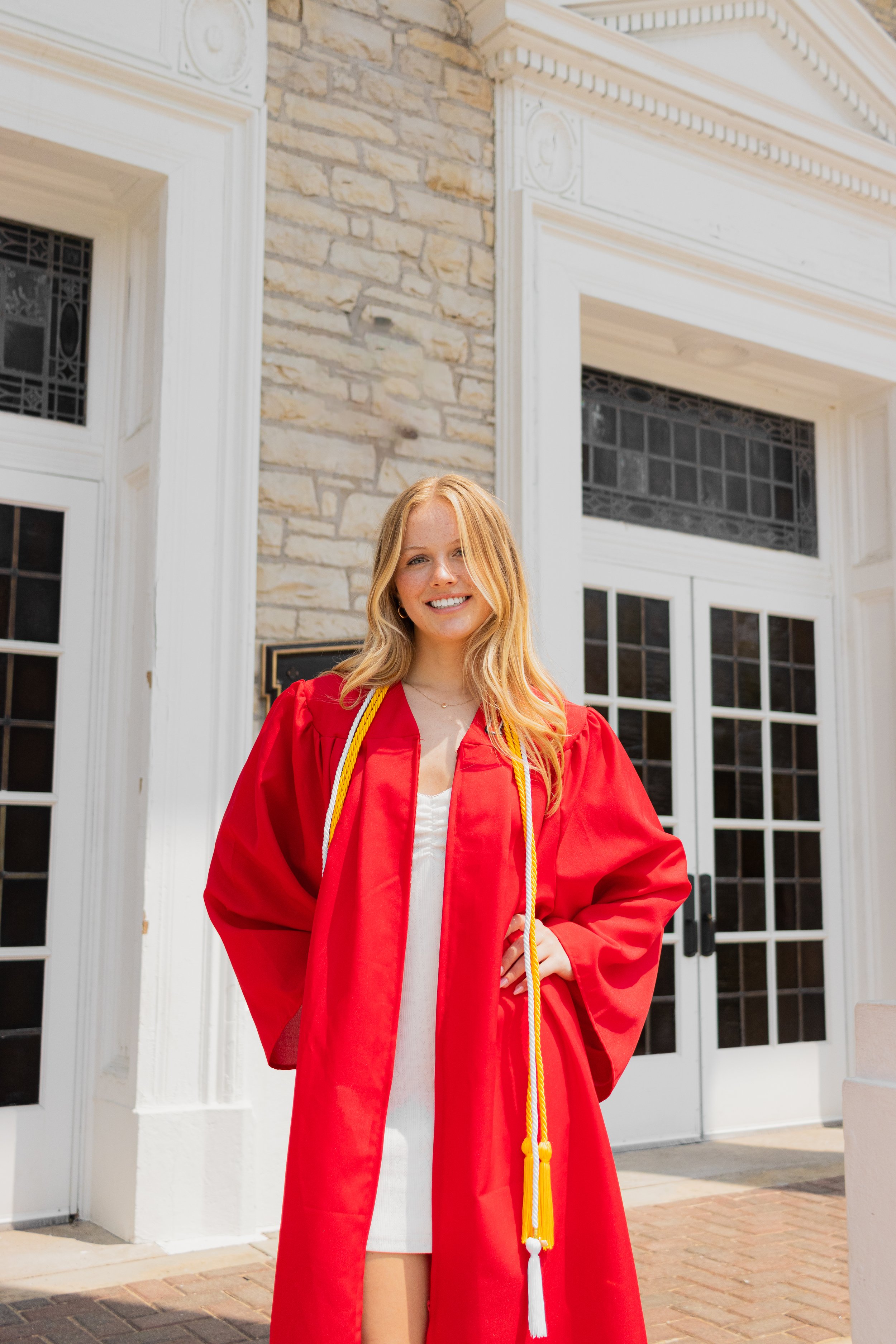 photo of recent high school grad smiling in appleton wisconsin