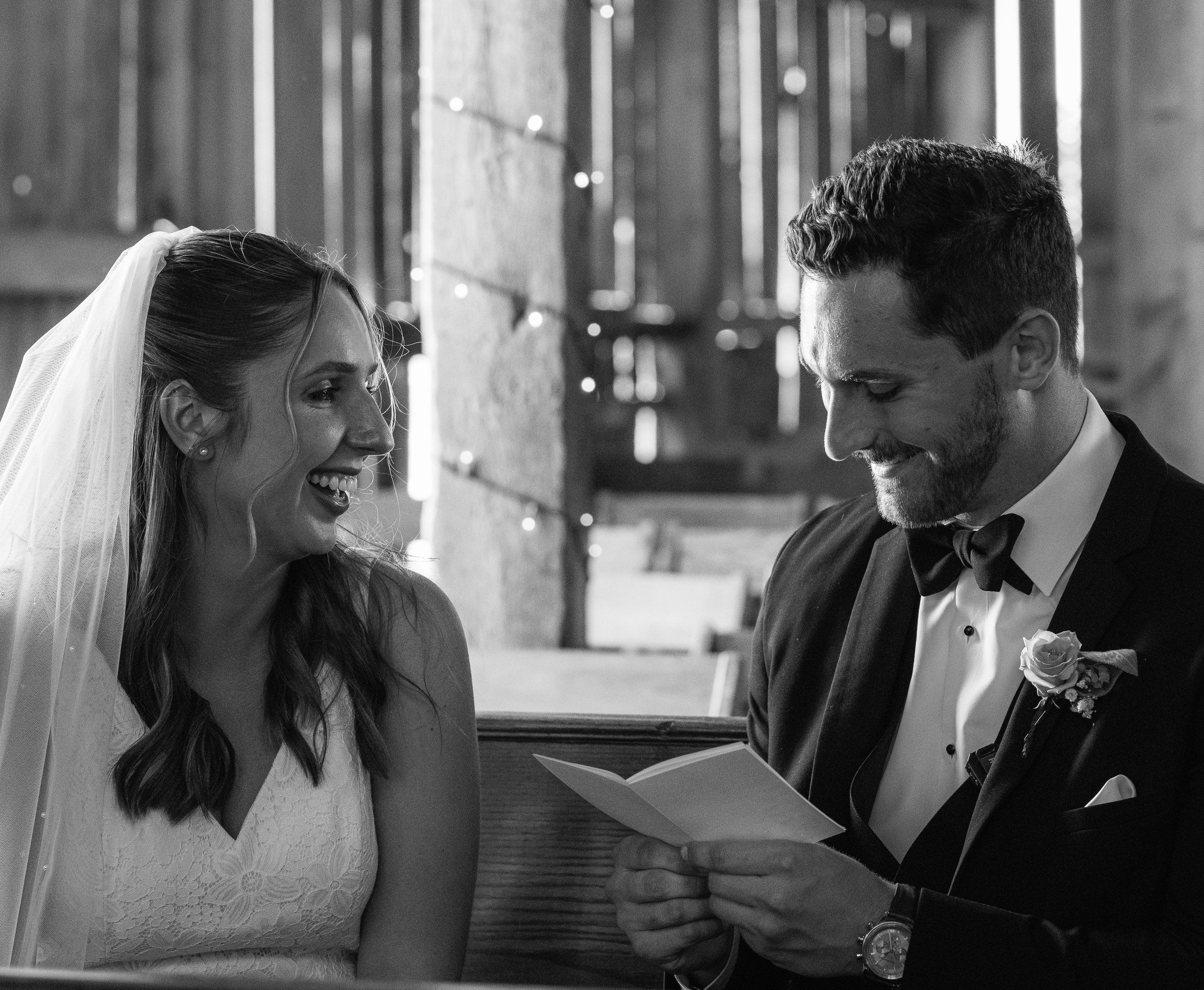 photo of private vows between the bride and groom in oshkosh wisconsin