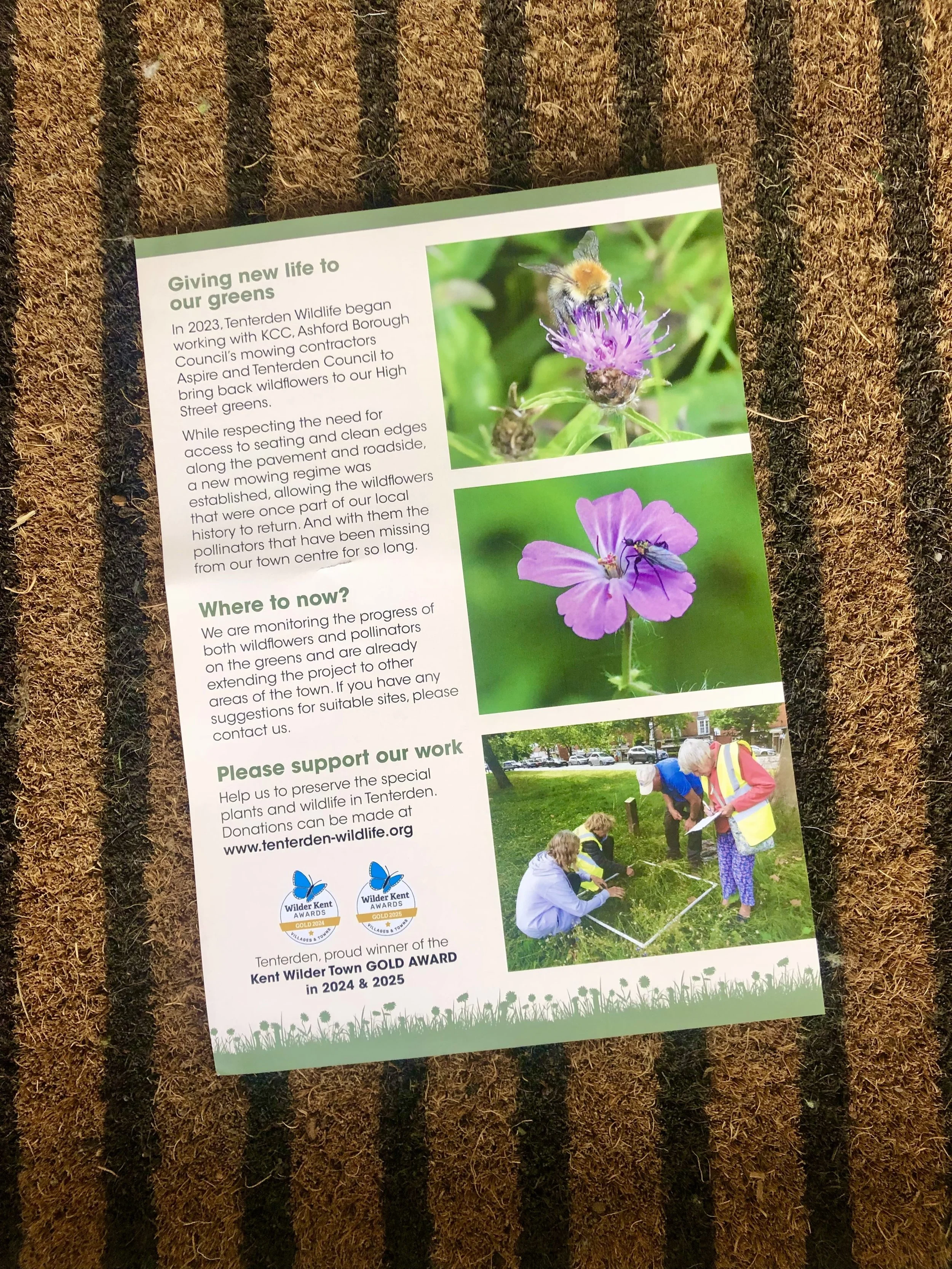 Photo of a Tenterden Wildlife info leaflet