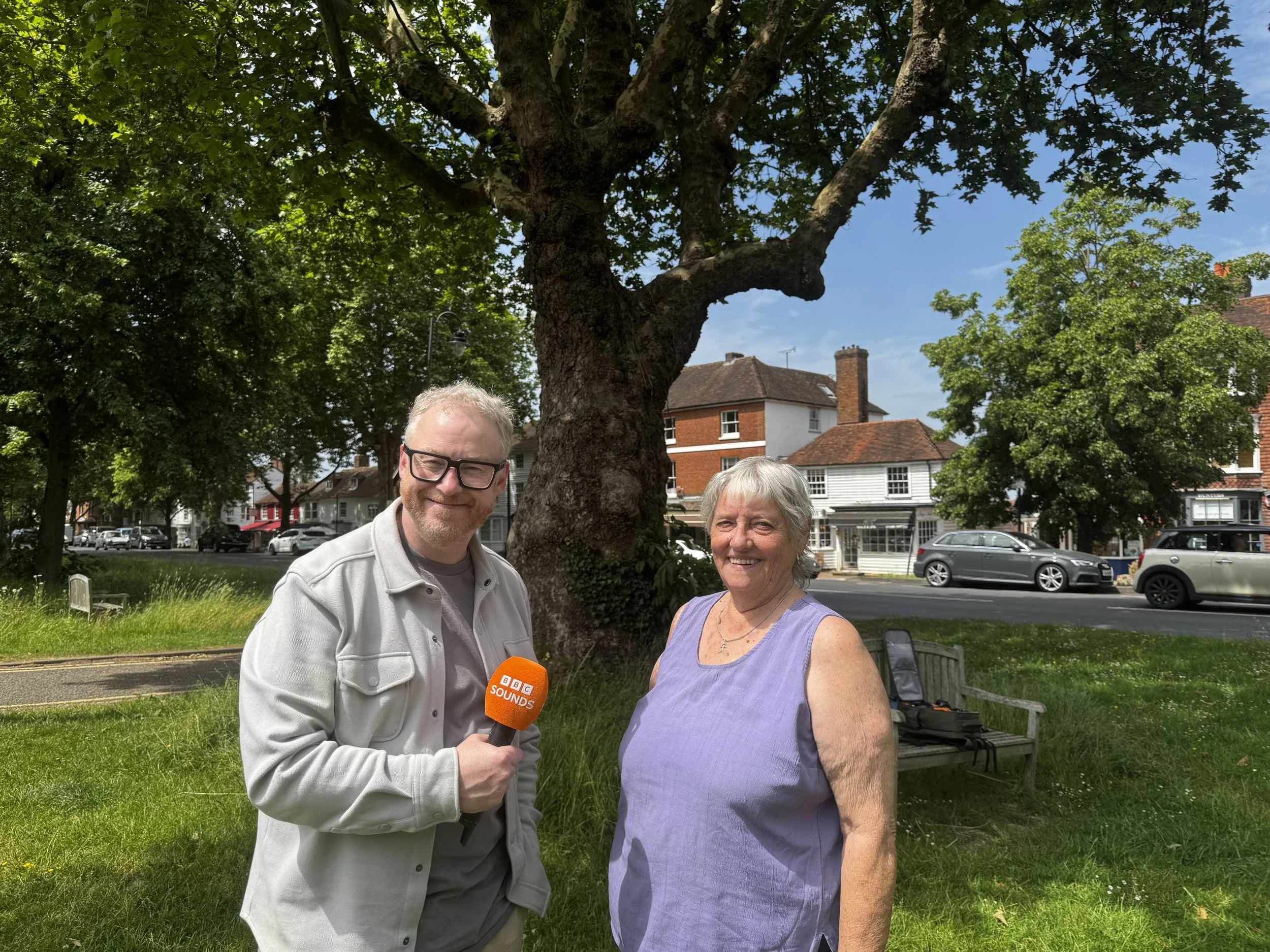 Image of BBC interview with Tenterden Wildlife volunteer, Gill