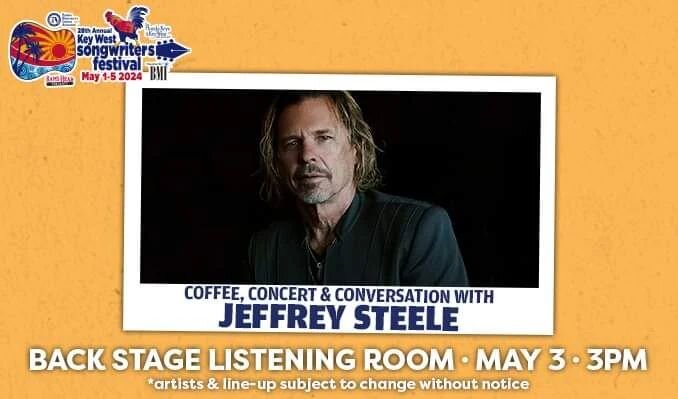 We're excited to be bringing our Coffee, Concert &amp; Conversation with Jeffrey Steele to the @keywestsongwritersfestival 🌞🌞🌞
Seating is limited grab your tickets now!