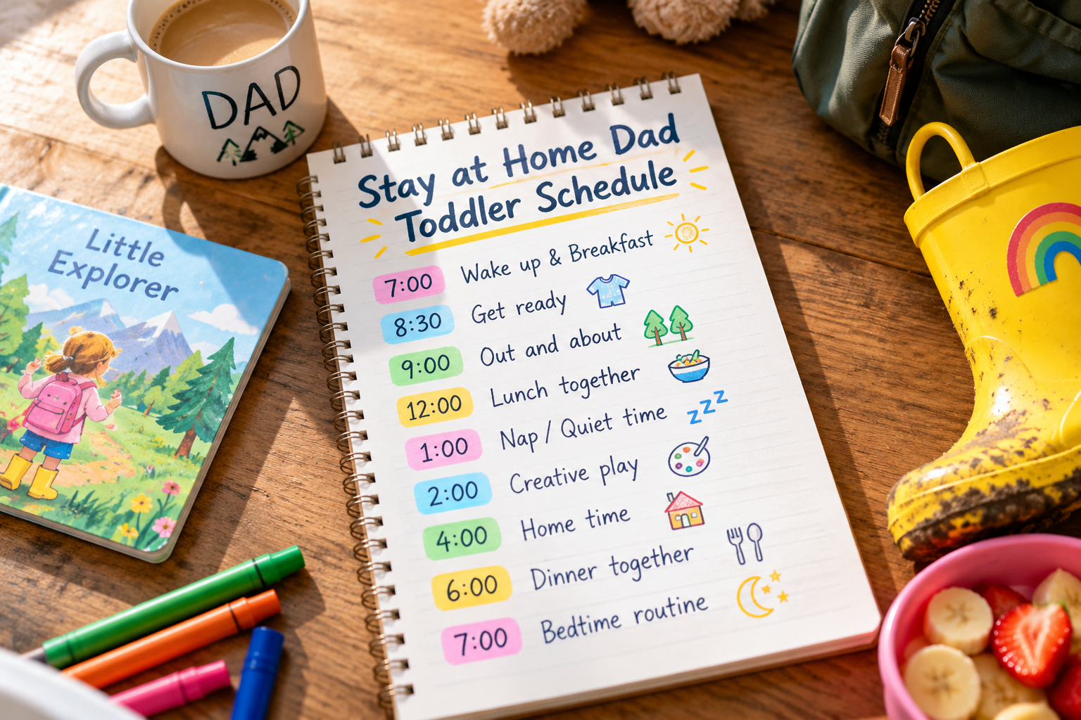A research backed, Stay-at-Home Dad schedule for toddlers.