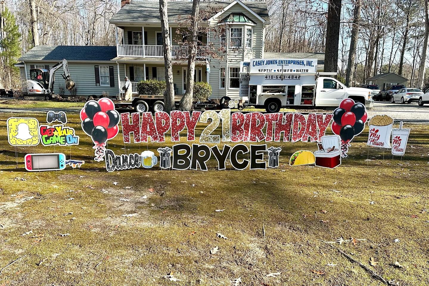 Happy 21st birthday Bryce!! Cheers! #yardcard #shorecelebrations #easternshore #youvebeencarded #21stbirthday #celebrate