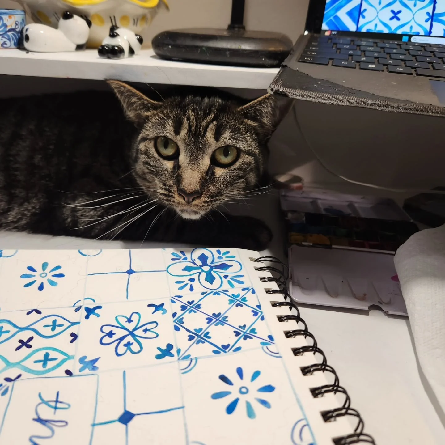 New watercolor thank you card up in the shop etsy.katieismael.com, painted with the help of my girl Edith 😍🐈
.
.
.
.
.
.
.
.
.
#tiledesign #thankyou #thankyoucard #tileobsession #watercolor #watercolortile #etsyartshop #tilethankyoucard #greetingca