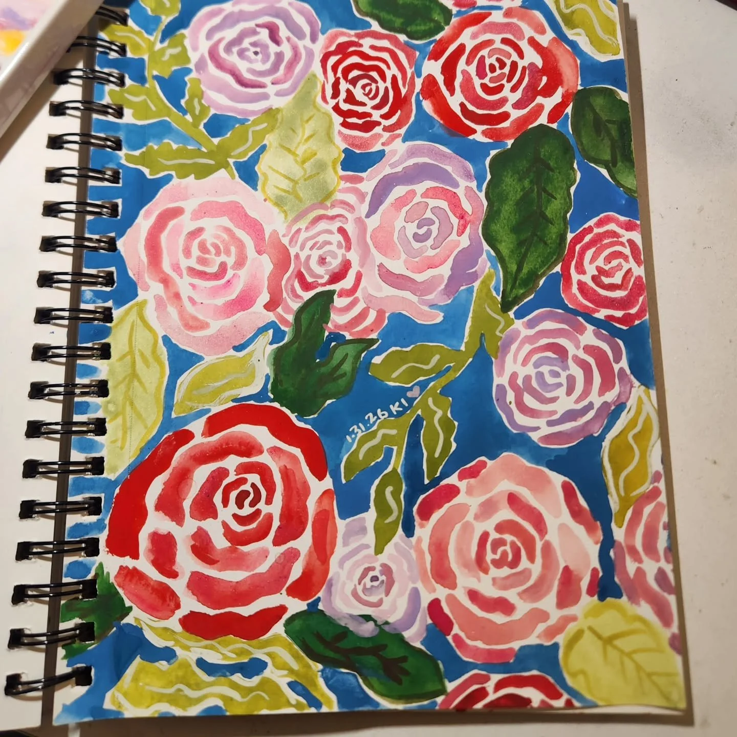 Saturday night roses 🌹 💕 
.
.
.
.
.
#gouachepainting  #sketchbook  #flowerpainting  #roses #rosepainting