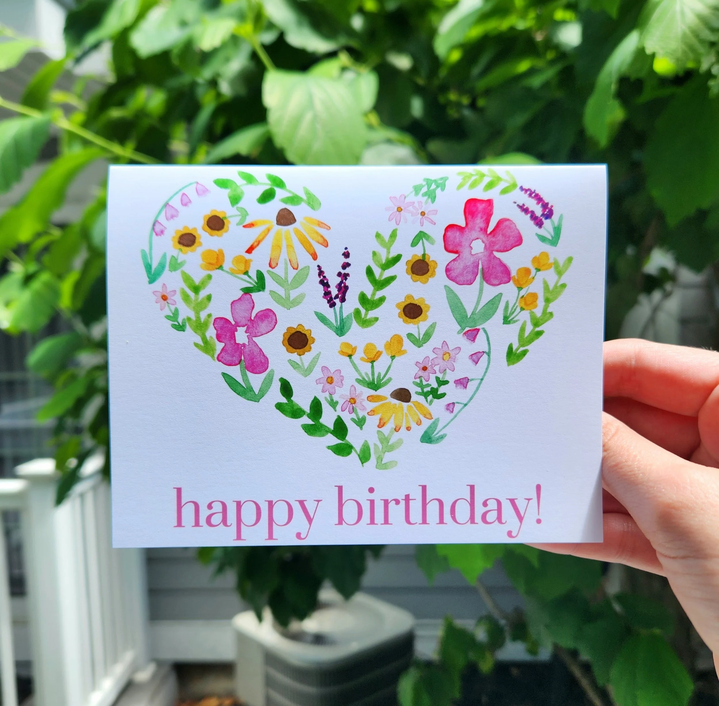 Floral Heart Birthday Card