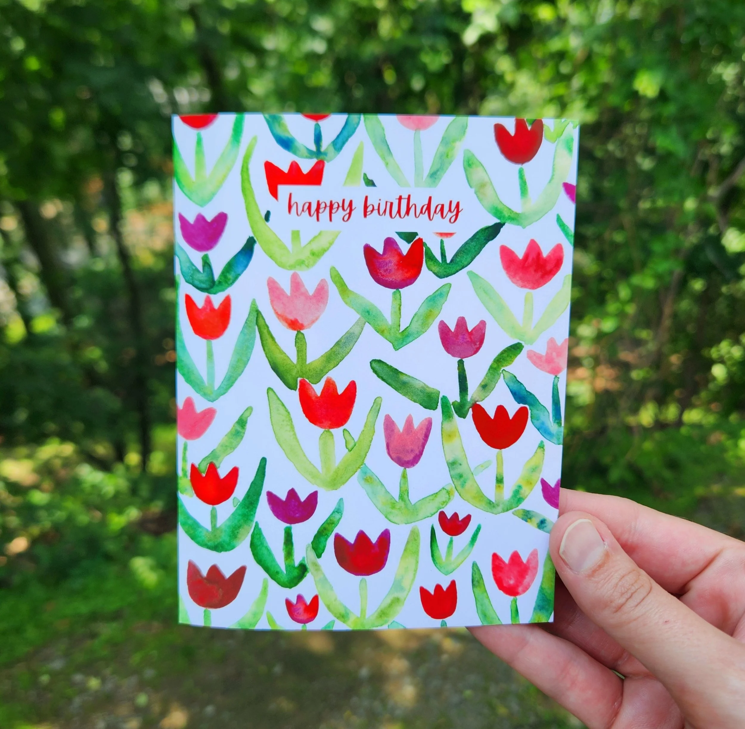 Watercolor Tulip Birthday Card