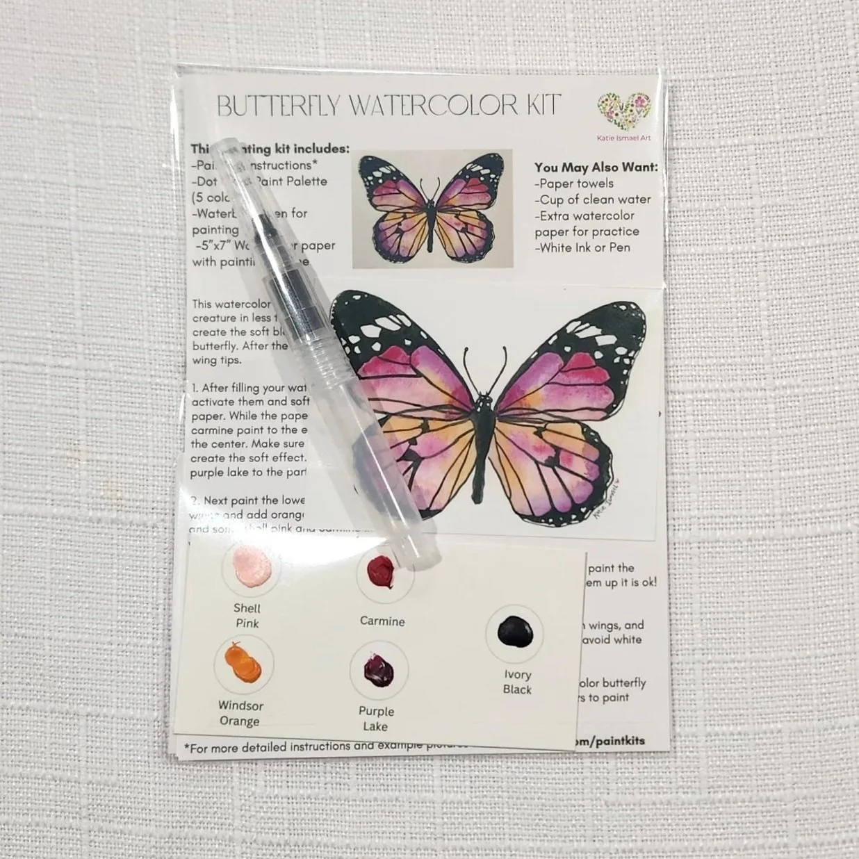 Watercolor Butterfly Paint Kit