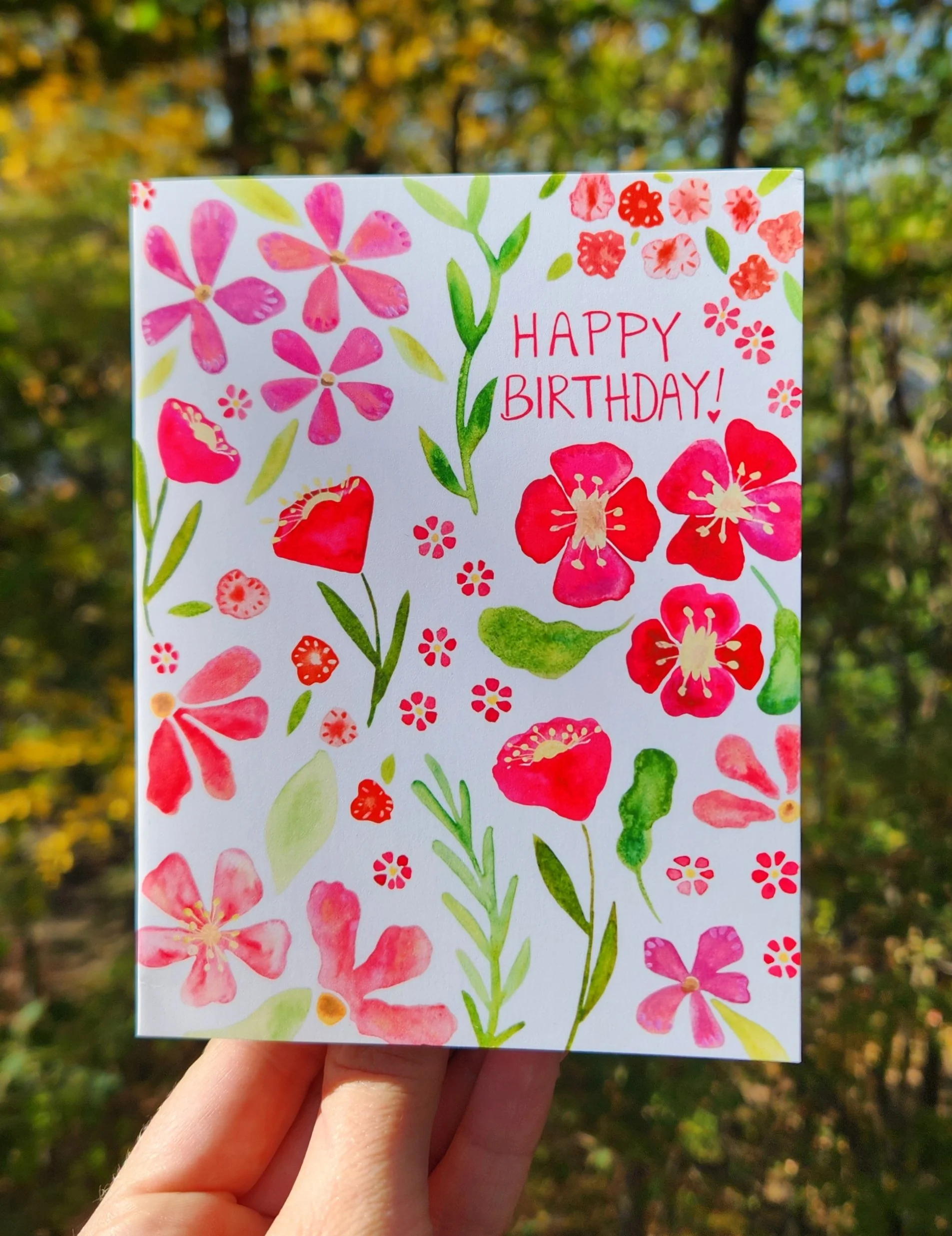 Pink Petal Flower Birthday Card
