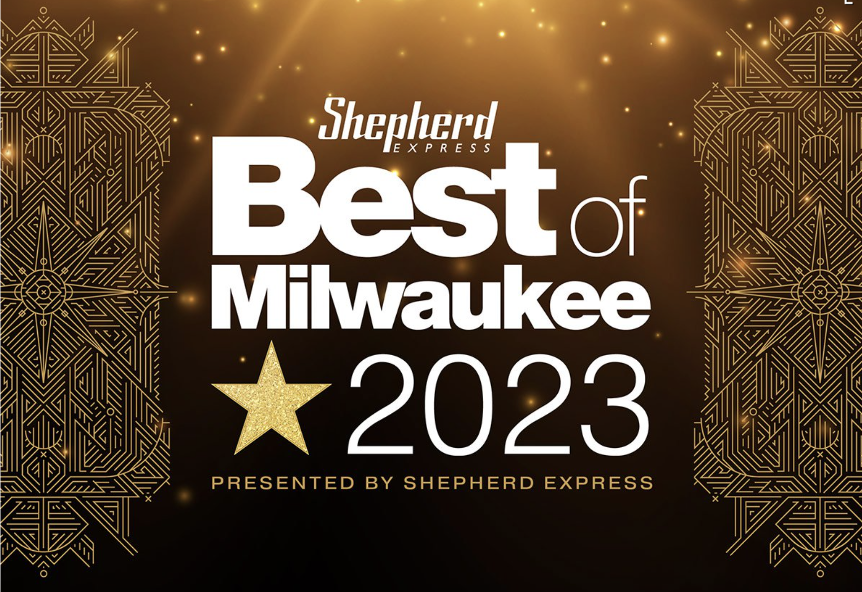 Best of Milwaukee 2023 - Shepherd Express. Black and gold colors