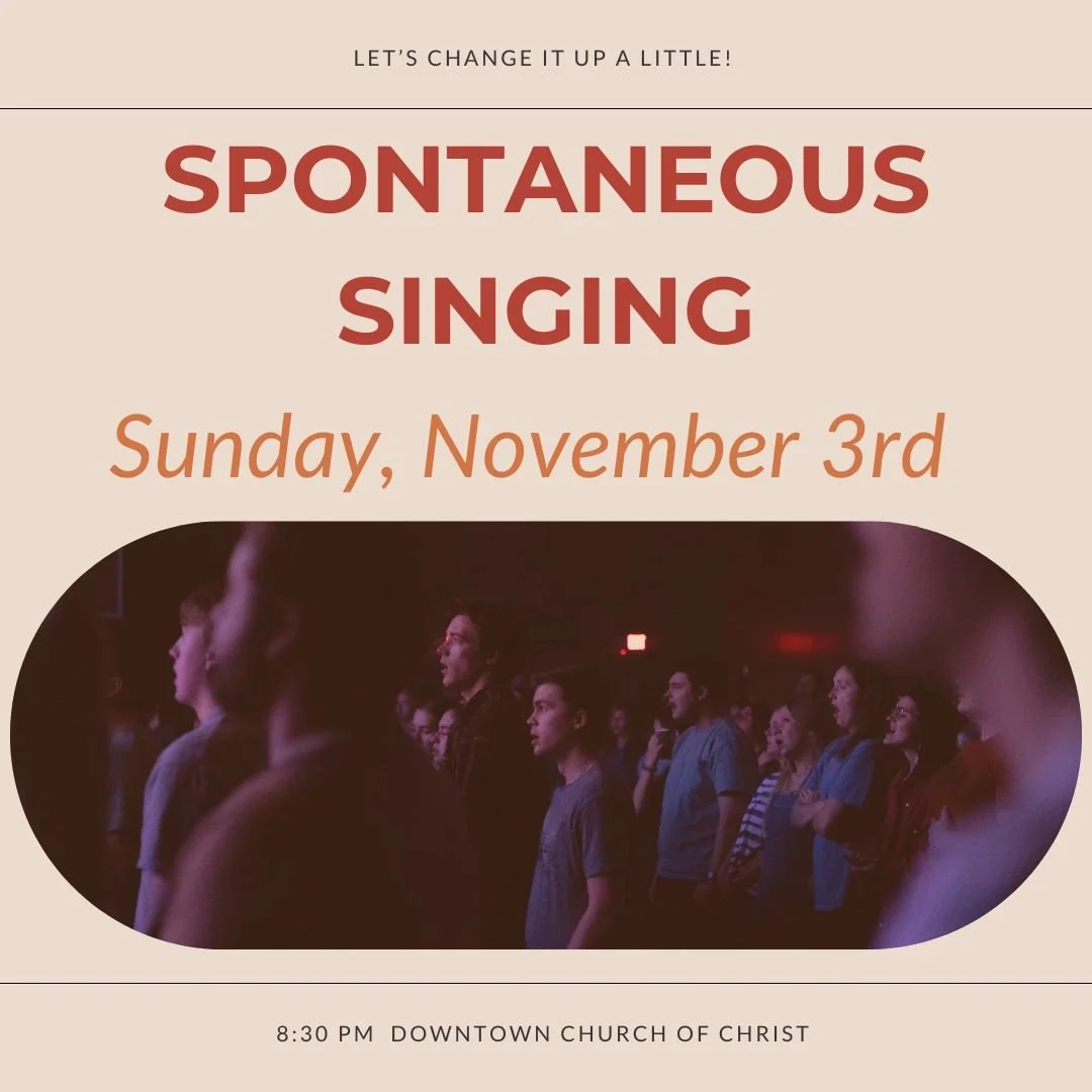 It is almost club week! Join us tomorrow night for a time of spontaneous worship; 8:30 pm at Downtown.