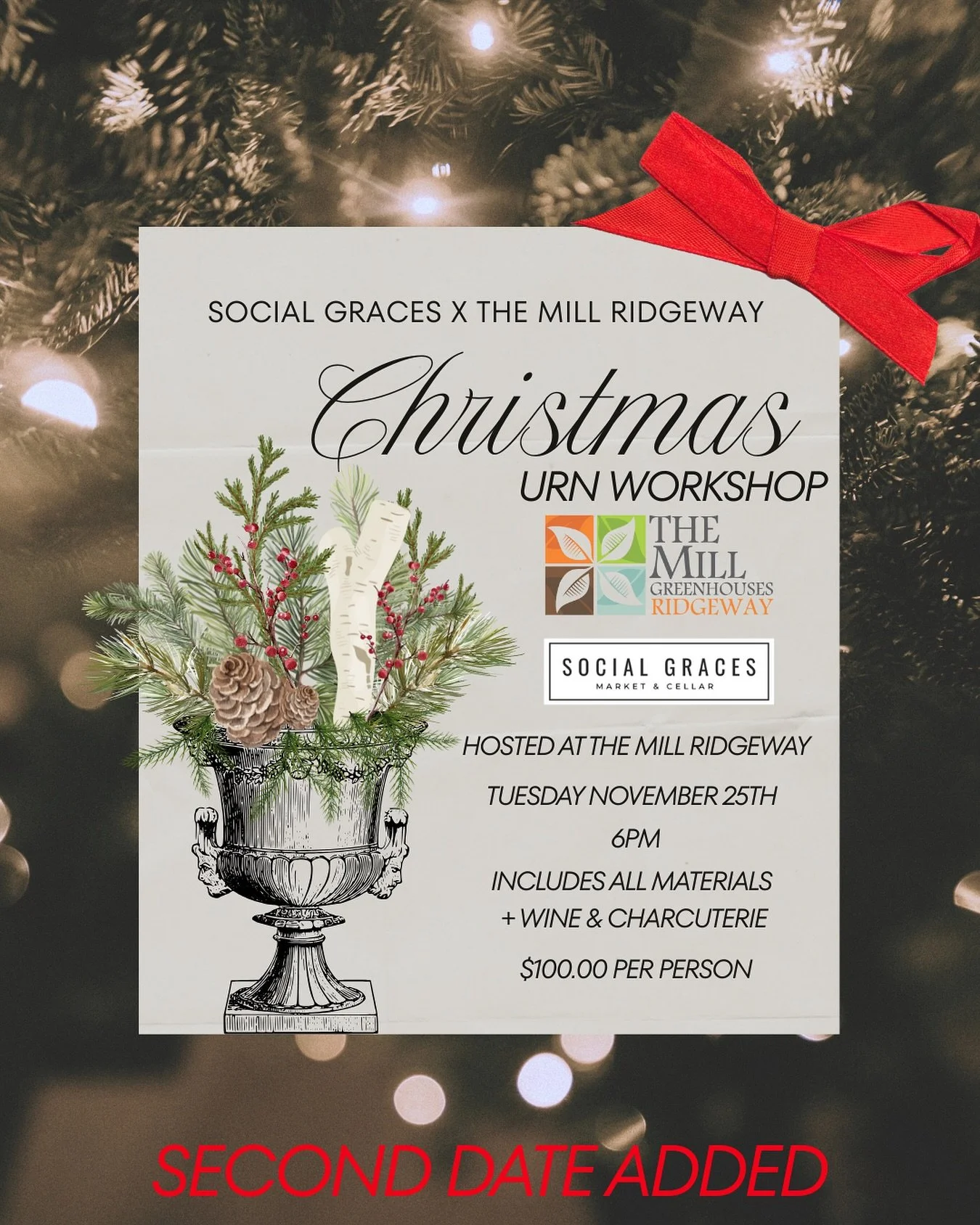 Our first Urn Making Workshop with The Mill Ridgeway sold out faster than we could trim a branch! 🌿

Thank you all for such an incredible response &mdash; we&rsquo;re so excited to announce we&rsquo;ve added a second date: November 25th at 6PM! 🥳

