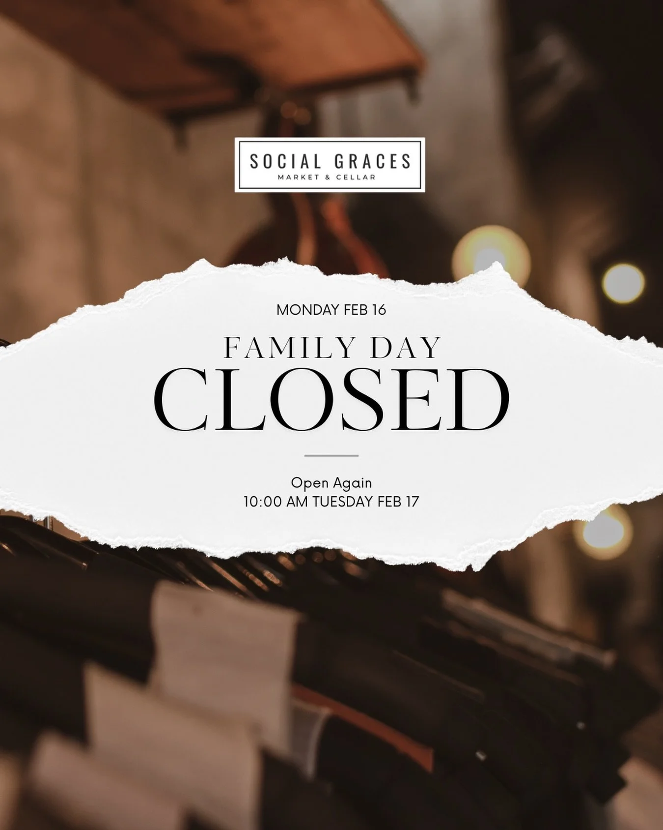 Family Day reminder ❤️
We&rsquo;ll be closed Monday to spend time with our families and hope you&rsquo;re able to do the same!
Regular hours resume Tuesday at 10 AM &mdash; we can&rsquo;t wait to see you then 🫶🏼
