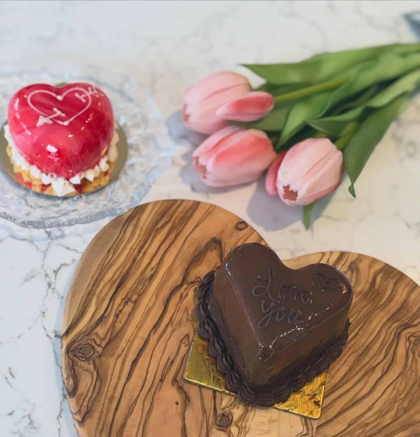 Just in time for the weekend 💕

Two heart-shaped beauties from the Cheese Boutique bakery have arrived:

White Chocolate &amp; Cherry Mousse Cake🍒

Triple Chocolate Mousse Cake 🍫

Limited quantities and guaranteed to make someone smile (even if th