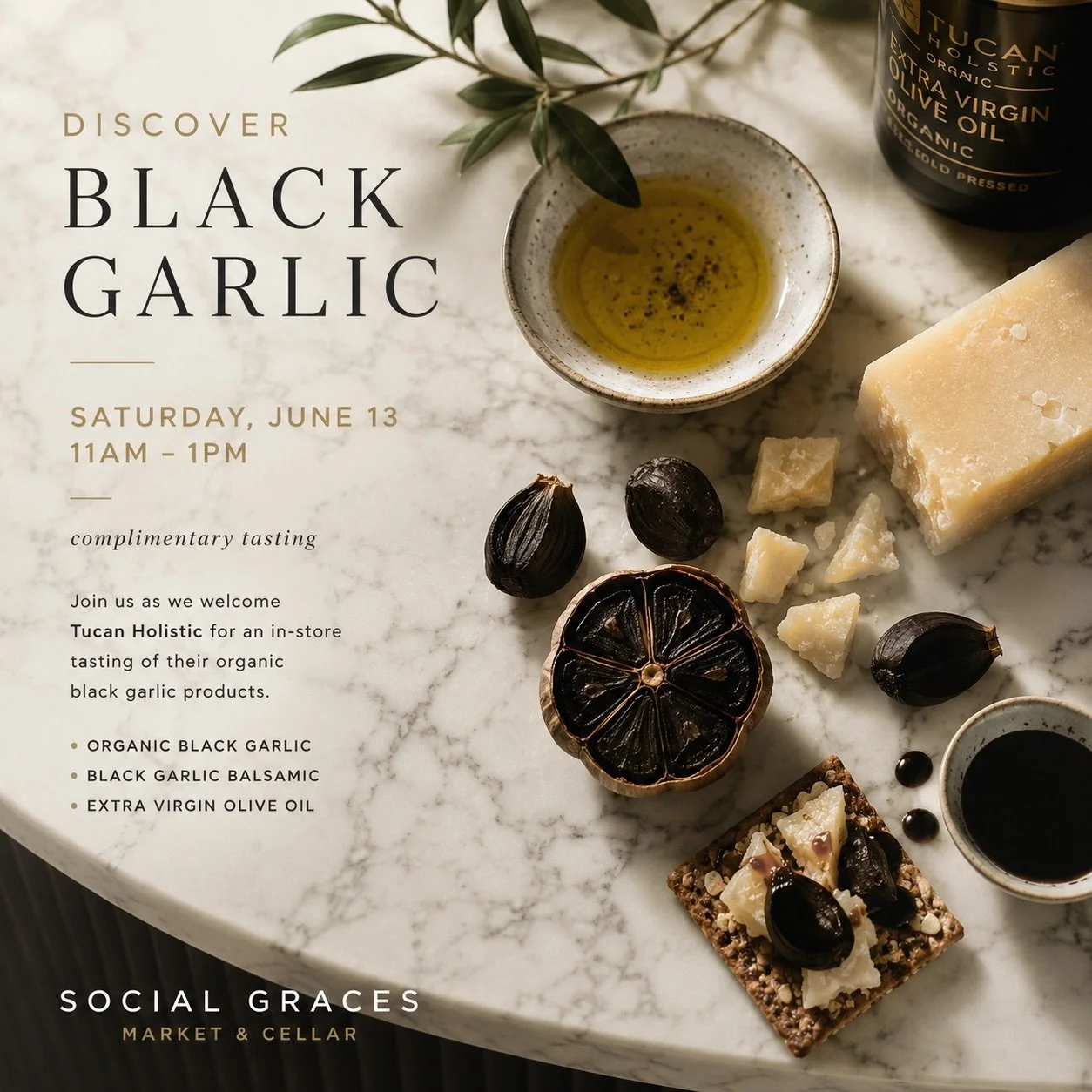 🧄 Discover one of our favourite pantry ingredients 🧄

Join us this Saturday from 11am&ndash;1pm as we welcome Tucan Holistic for an in-store tasting featuring organic black garlic, black garlic balsamic, and extra virgin olive oil 🌱

Guests will h