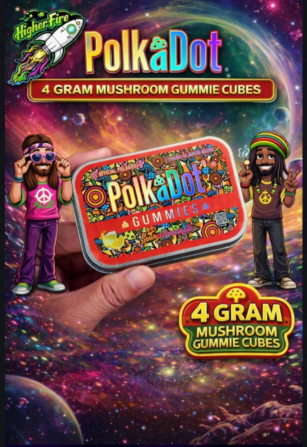 4g PolkaDot Mushroom Gummie Cubes
