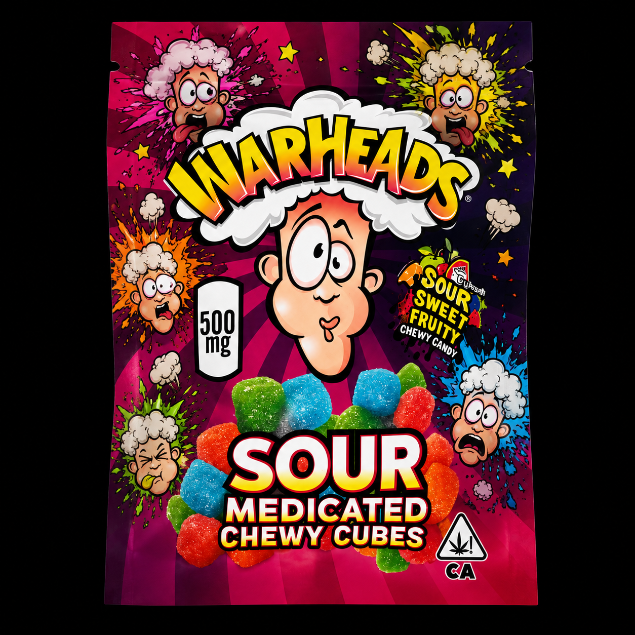 Warheads Sour Medicated Chewy Cubes