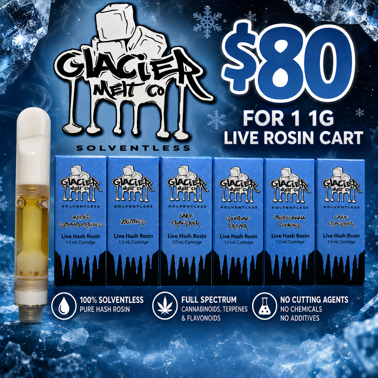 1g LIVE ROSIN VAPE CART 510 THREAD
