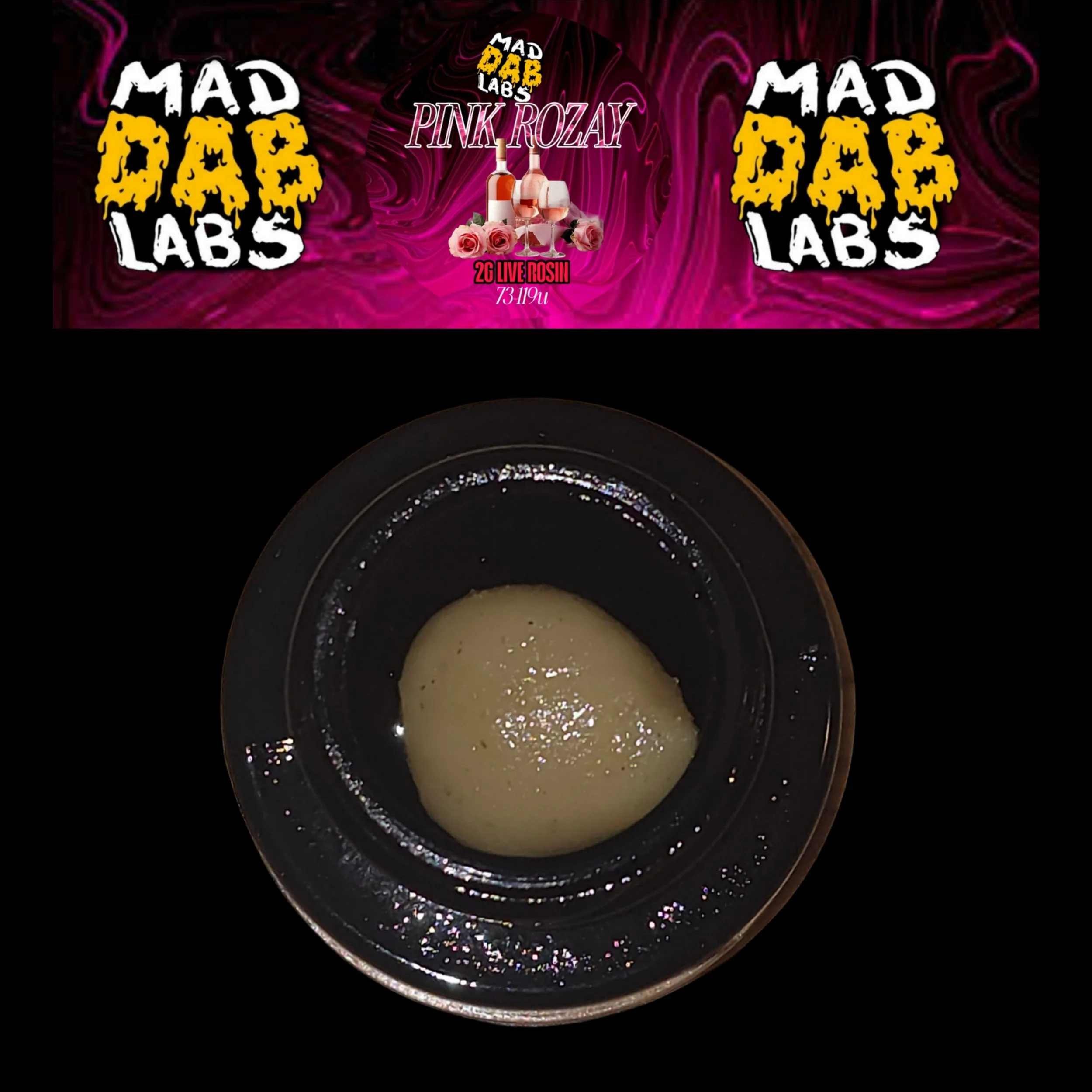 2G PINK ROZAY - GRADE A LIVE ROSIN PRODUCED BY GLACIER MELTS .