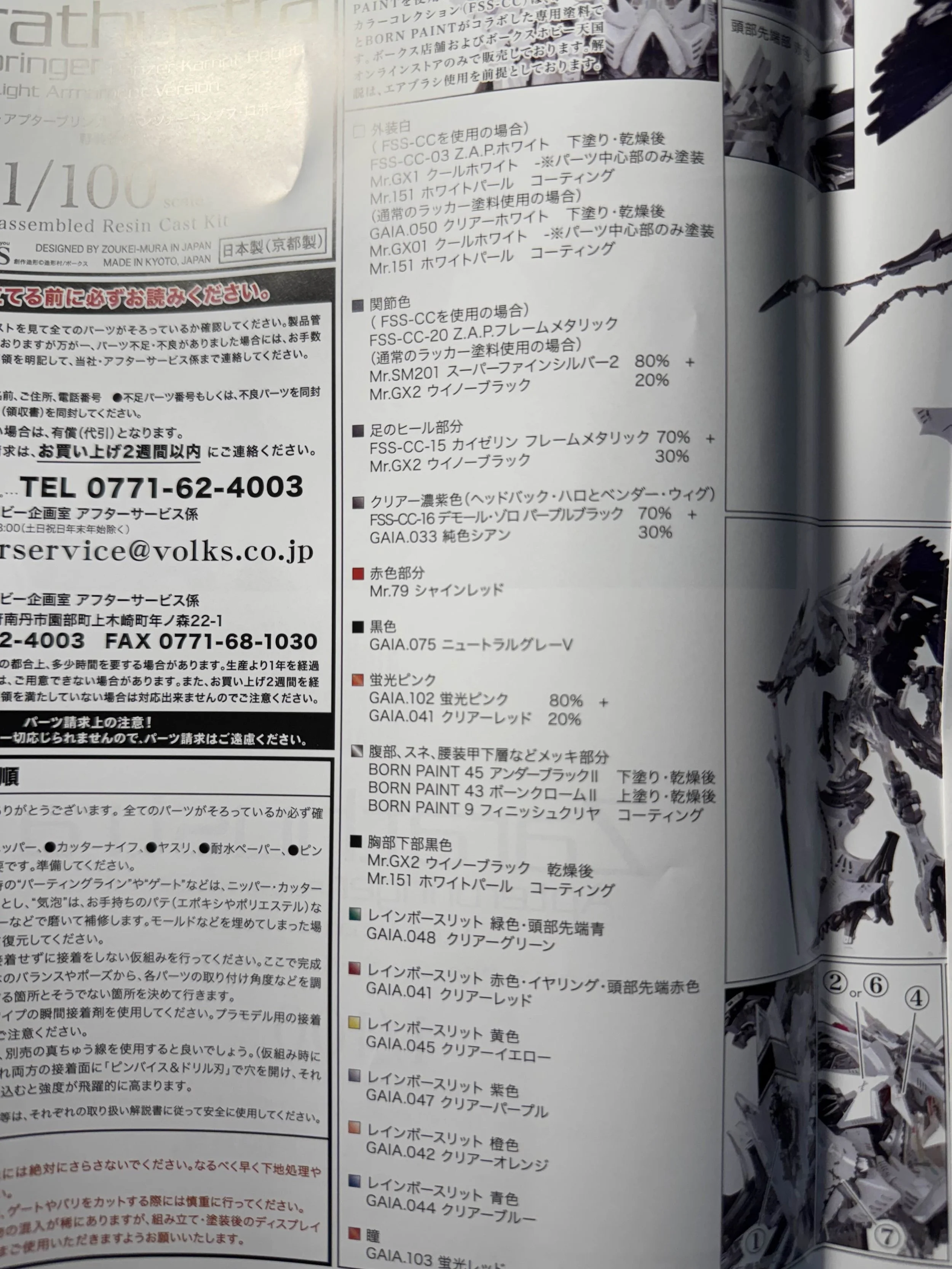 Volks FSS 1/100 Zap Light Color Guide
