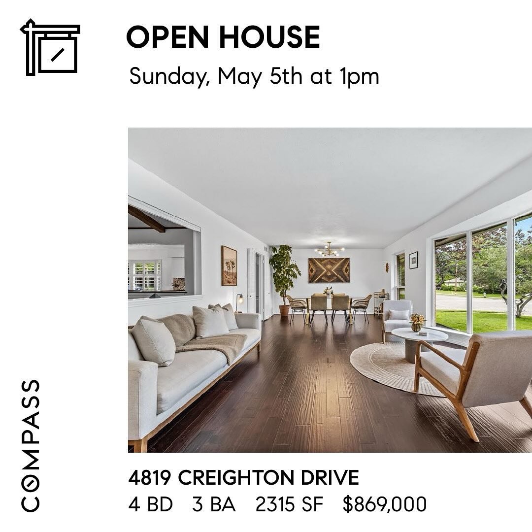 🏡 Open House! 🌟 Experience 4819 Creighton 🌟

Come along and explore this beautiful home in University Meadows on Sunday! Immerse yourself in an abode where clean &amp; maintained meets comfort, perfect for creating new memories. 🌳✨

🗓️ Date: Sun