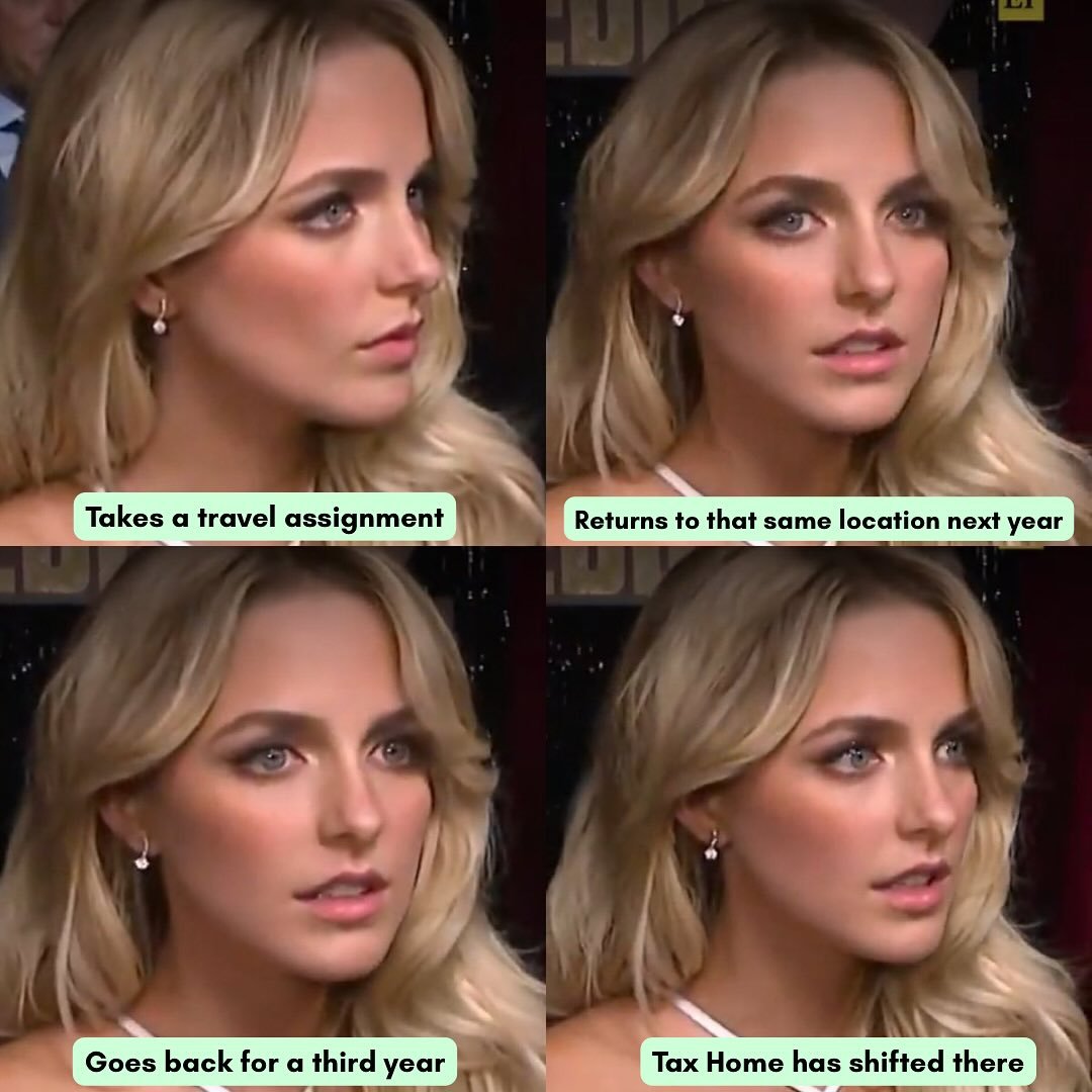 Swipe for the explanation! And if this is you, don&rsquo;t sweat it. One of our Tax Home Specialists can help you figure it all out! (TravelTax.com) #travelnurse #travelnurselife #travelhealthcare #travel #nurse #healthcare #finance #mckennagrace