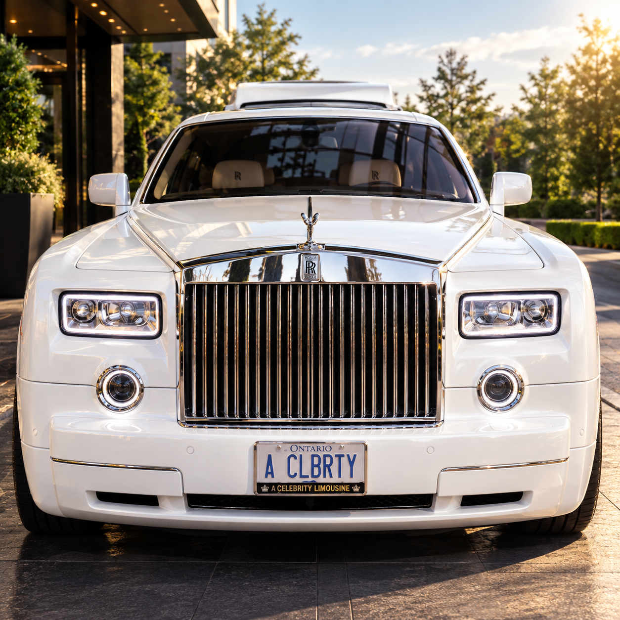 White Rolls-Royce at Luxury Entrance.png