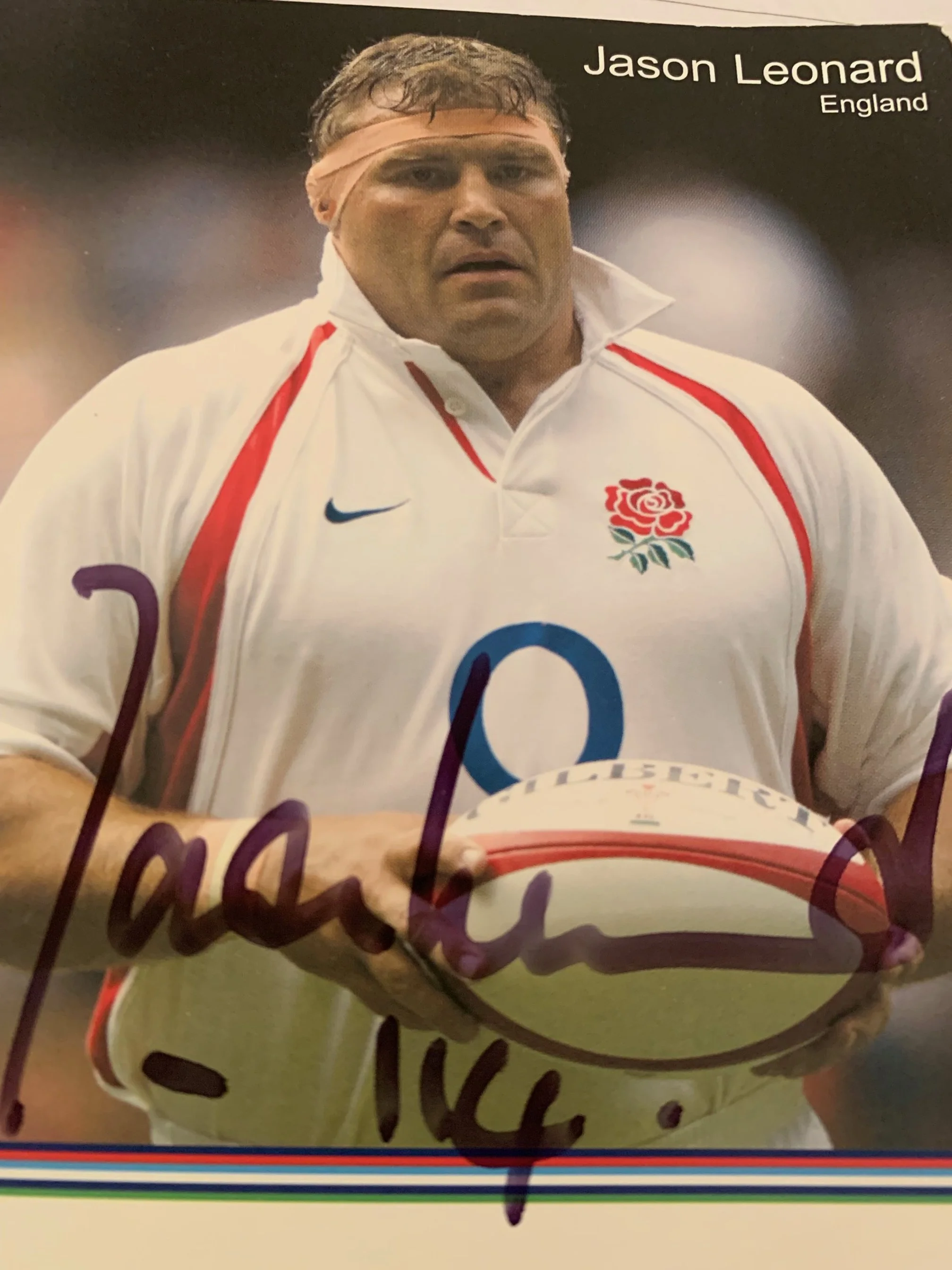 Jason Leonard - England rugby international - signed photo
