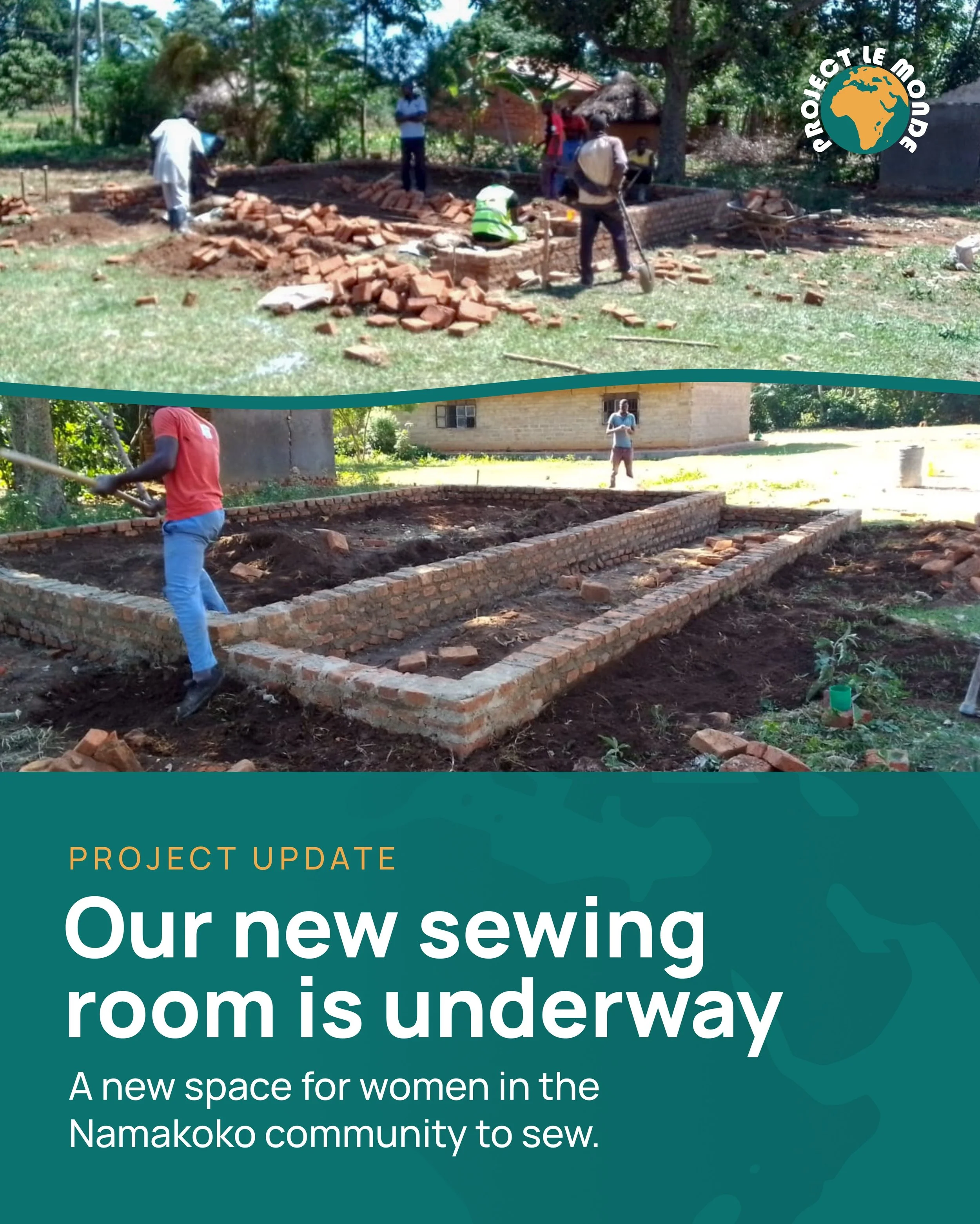 Progress is already taking shape at Namakoko 🧵🧱

Thanks to the incredible support for our recent East Africa Cycle, funds raised are now helping to build a new sewing room.

This will provide local women with a dedicated space and equipment to make